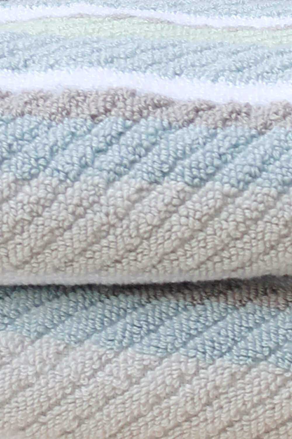 AVI Living Textured Stripe Hand Towel| Pack of 2|Men's Women's & Kids, Spa, Gym, for Gift| 550 GSM| Color: Beige & Green 4