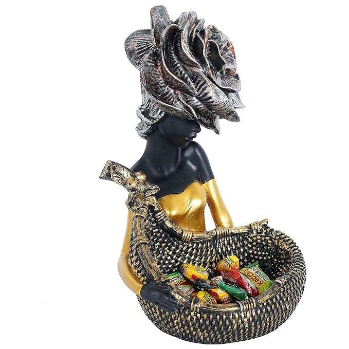 ZART Candy Sculpture Decorative Vase, Candy Girl Statue, Home or Gift Accent, Birthday or Christmas Decoration 4