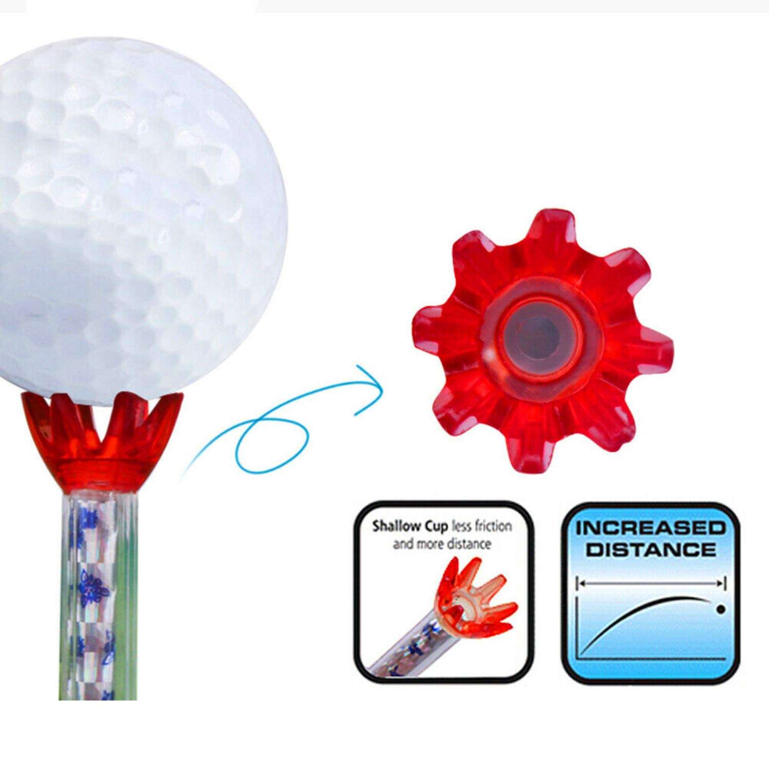 VEASAERS Golf Tees Unbreakable Plastic Magnetic 80 mm Long Bulk Reusable 4/8 Pack Blue Red Flexible Magnet Tee Lift Step for Men Women Practice Training Set (12 Pack) 5