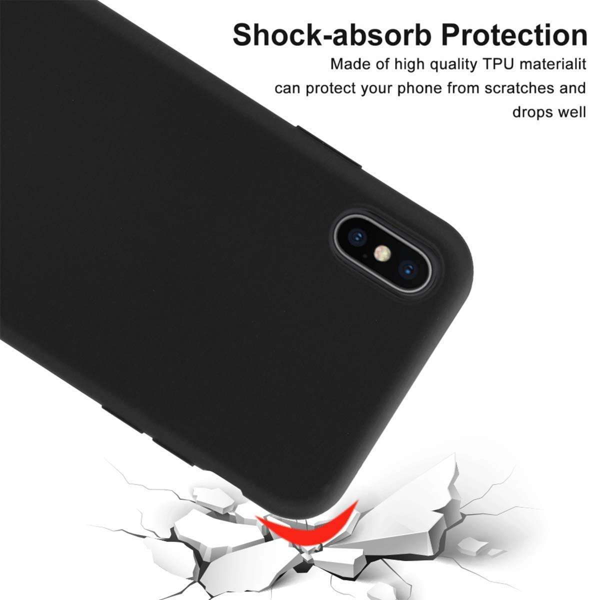 LCEHTOGYE Case for Samsung Galaxy A04E, Slim Shock-Absorption Anti-Scratch Black Soft TPU Bumper Protective Phone Case Cover for Samsung Galaxy A04E (6,5") - KE53 5