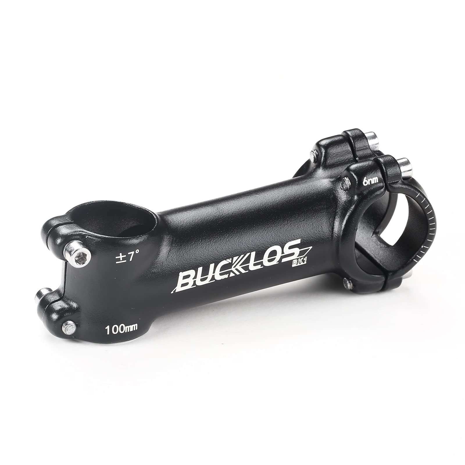 BUCKLOS 31.8 mm MTB Mountain Bike Stem - Road Bike 60 70 80 90 100mm Bicycle Adjustable Handlebar Stems 7 17 22 Degree Suitable for E Bike/BMX/Folding Bike 1