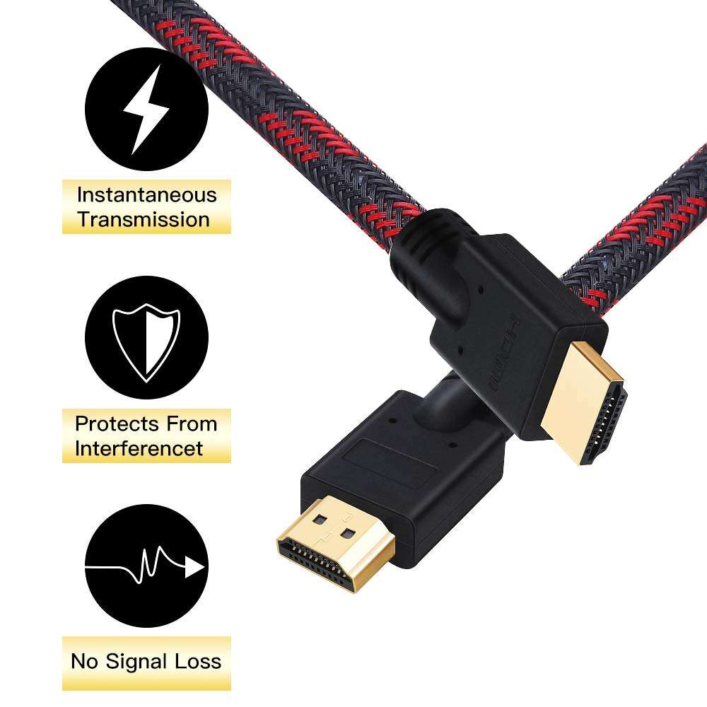 SHULIANCABLE HDMI Cable, Supports 1080p, UHD, FHD, 3D, Ethernet, Audio Return Channel for Fire TVHDTV/Xbox/PS3 (3Ft/1M) 3