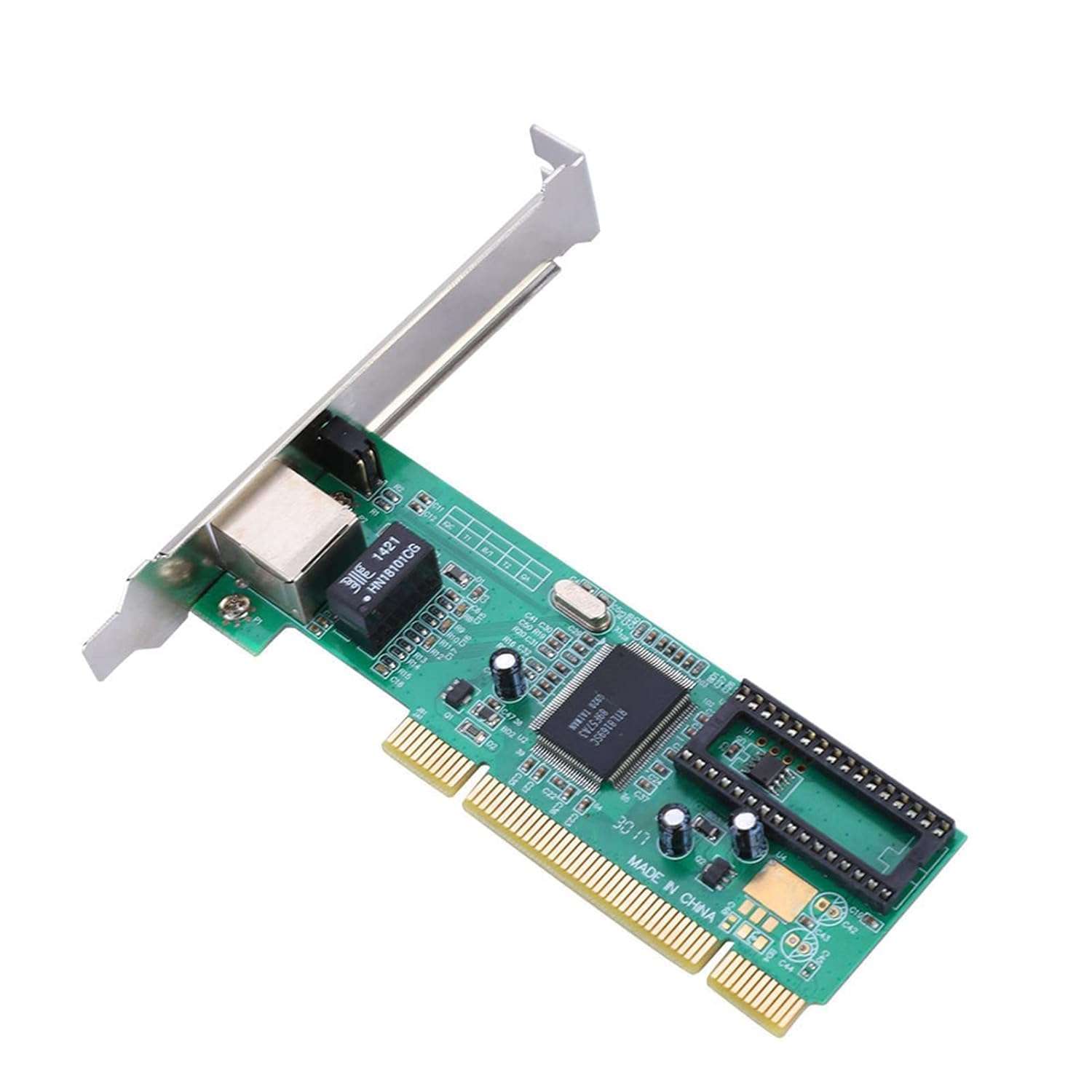 PremiumAV 10/100 Mbps PCI LAN Card – Internal Ethernet Network Adapter for Desktop PC with RJ45 Port – Wired Internet Connectivity for Windows XP/7/8/10 via PCI Slot 1