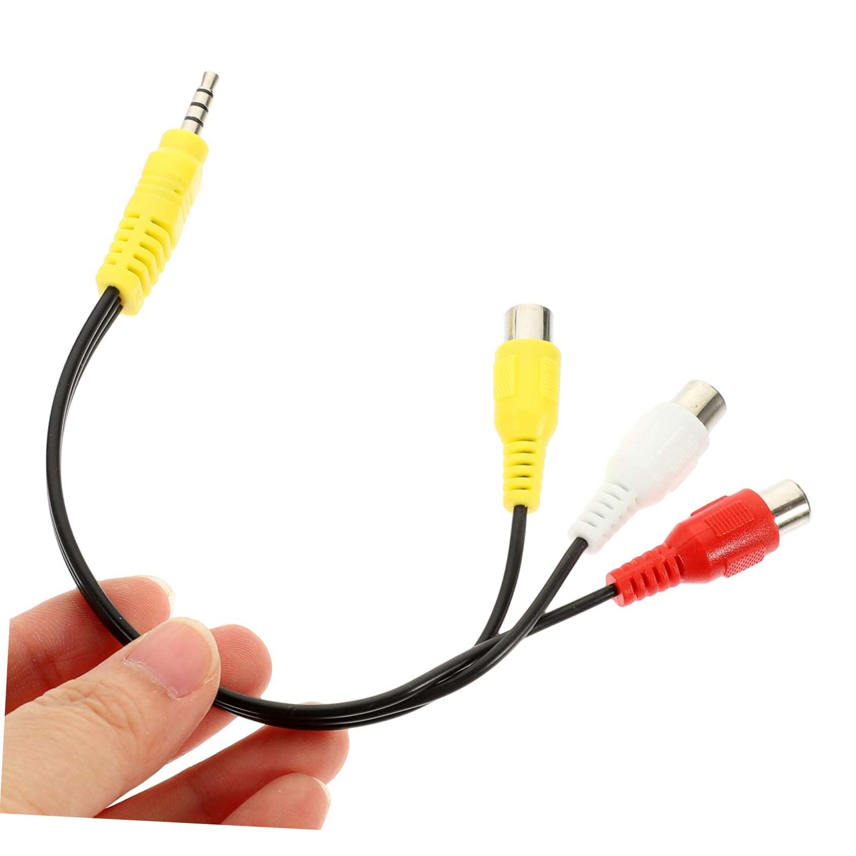FELTECHELECTR 4pcs Av Adapter Cable Audio Adapter Cable 3 Way Audio Splitter Gaming Headsets Splitter Audio Converter Cable Audio Cord DVD Audio Cable 3-Way Laptop Cable Av Cable Copper Wire Red 4