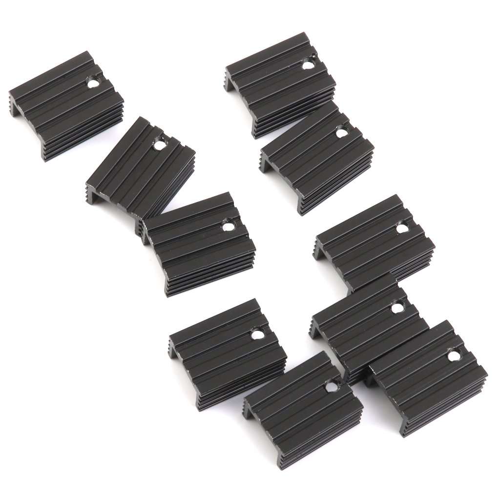 MagiDeal Pack of 10 Aluminum Chips Cooling Cooler Heatsink for TO-220 Triode IC 4