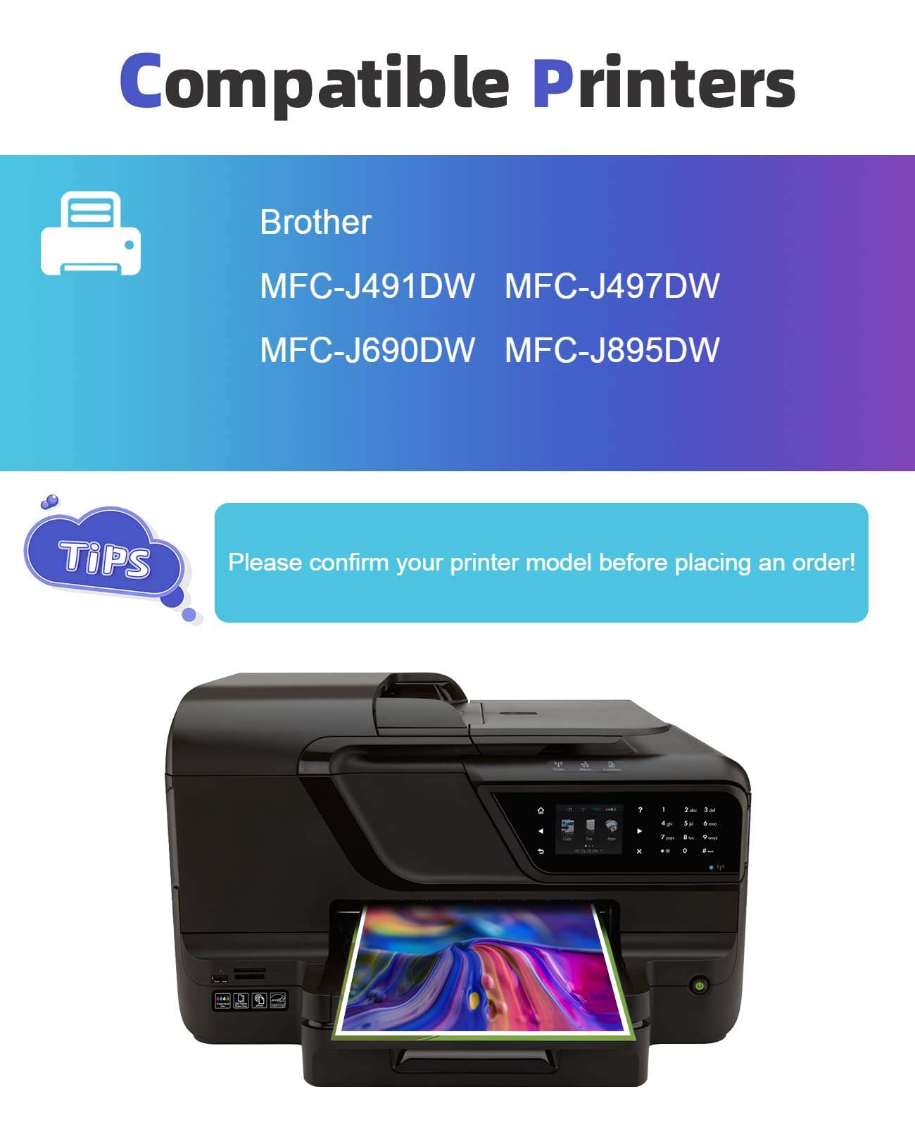 LC3011 Ink Cartridges BK/C/M/Y 2-Set Replacemnt for Brother Ink LC3011 LC3013 LC3011BK LC3013BK use with Brother MFC-J491DW MFC-J895DW MFC-J690DW MFC-J497DW Printer (2BK/2C/2M/2Y 8-Pack) 2
