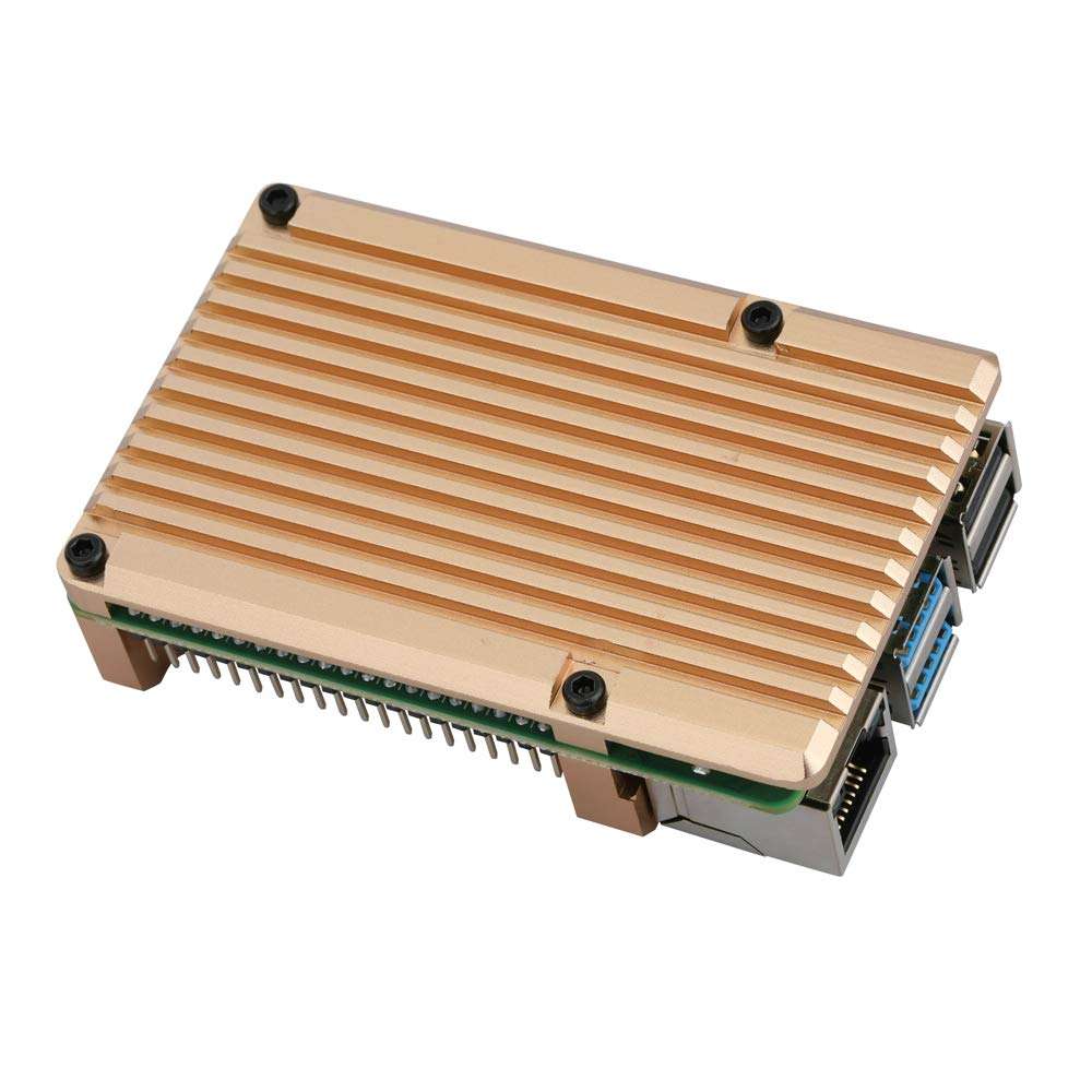 Raspberry Pi 4 Model B Aluminum Case Metal Box Gold Shell for RPI 4B (Without Fan) 3