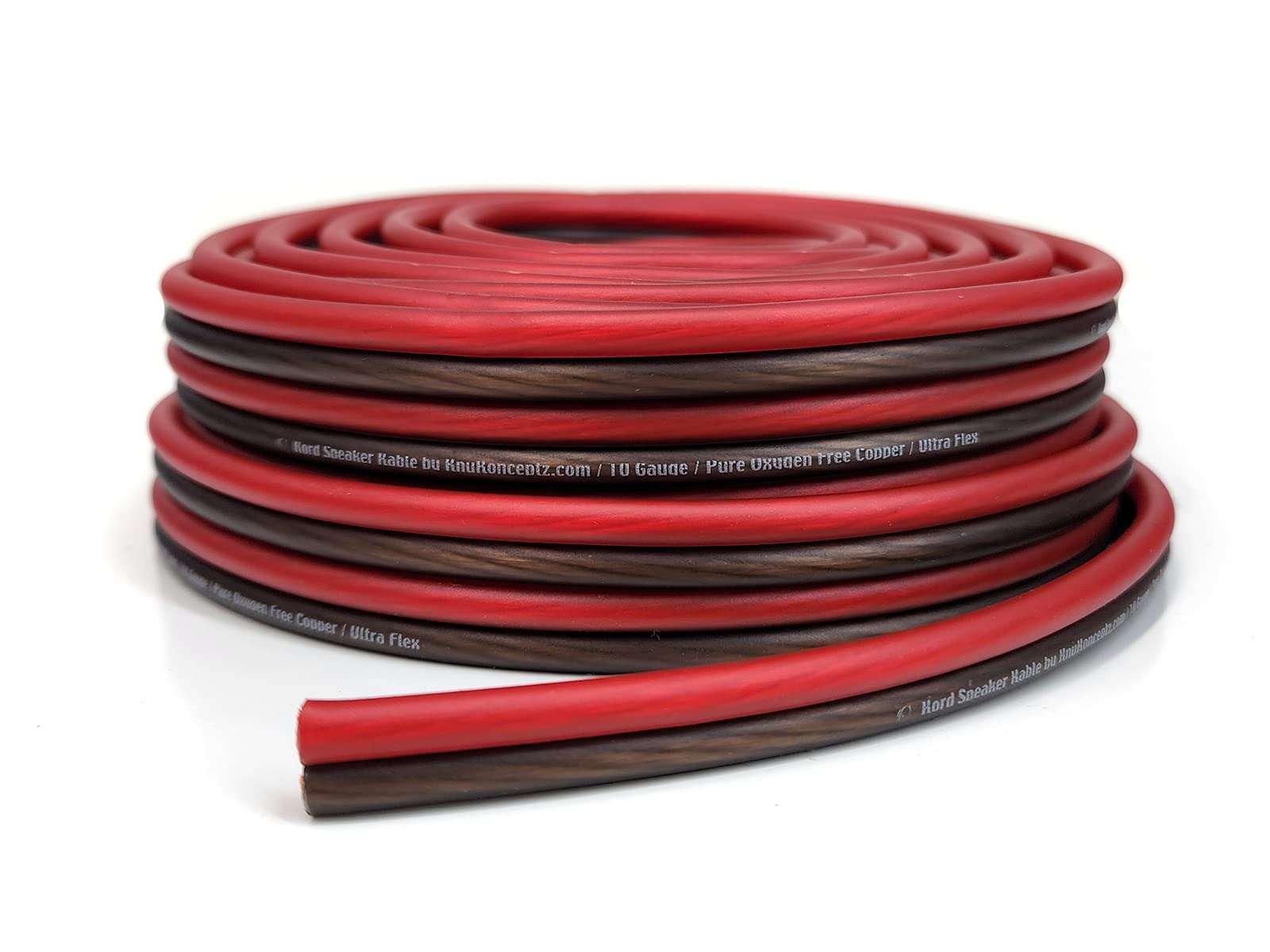 KnuKonceptz Kord Speaker Kable 12 Gauge Oxygen Free Copper Speaker Wire 50' Red/Black 1