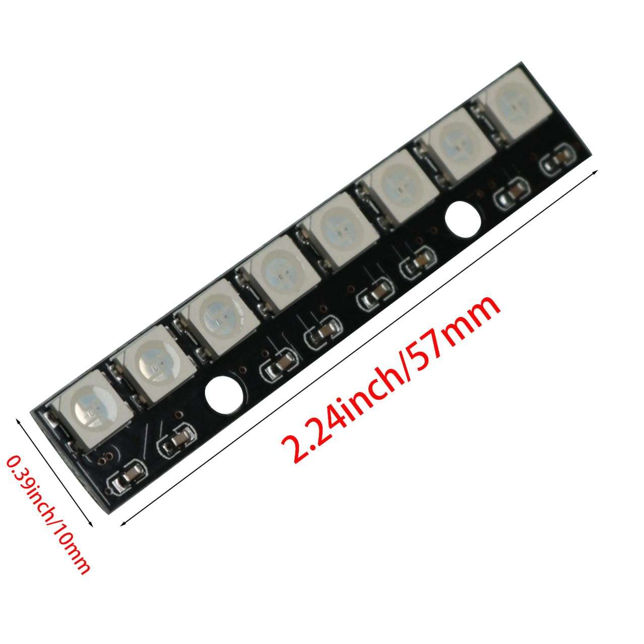 PZRT 2PCS 8 Bit WS2812 Built-in Driver Full Color Light Development Board for Shaped Screen Light Painting Bedroom Bedside Flexible Strip Combination Decorative Lighting Black 3