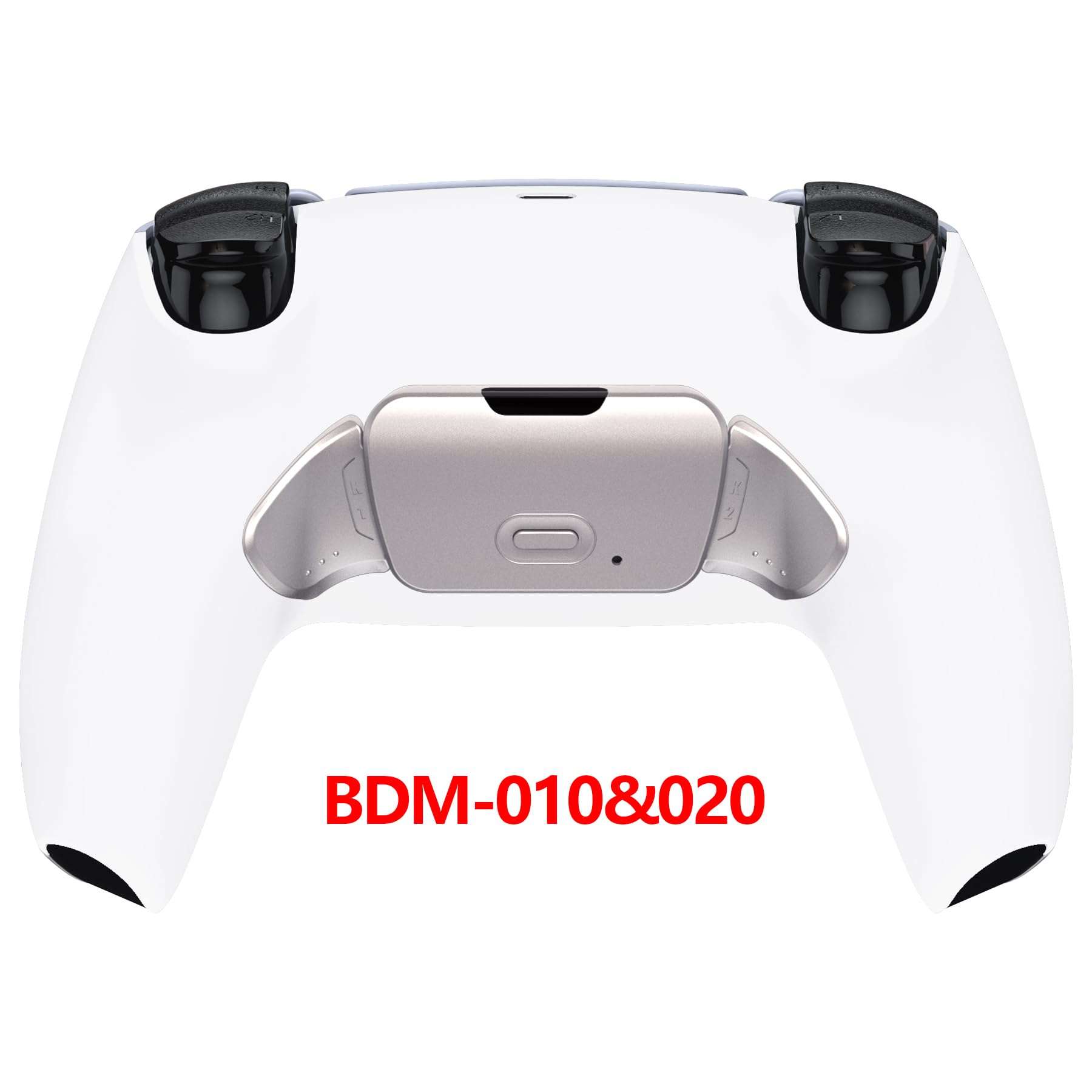 eXtremeRate White Real Metal Buttons (RMB) Version Rise 2.0 Remap Kit for PS5 Controller BDM 010 & BDM 020, Upgrade Board & Redesigned Back Shell & Programable Back Buttons Set for PS5 Controller 4