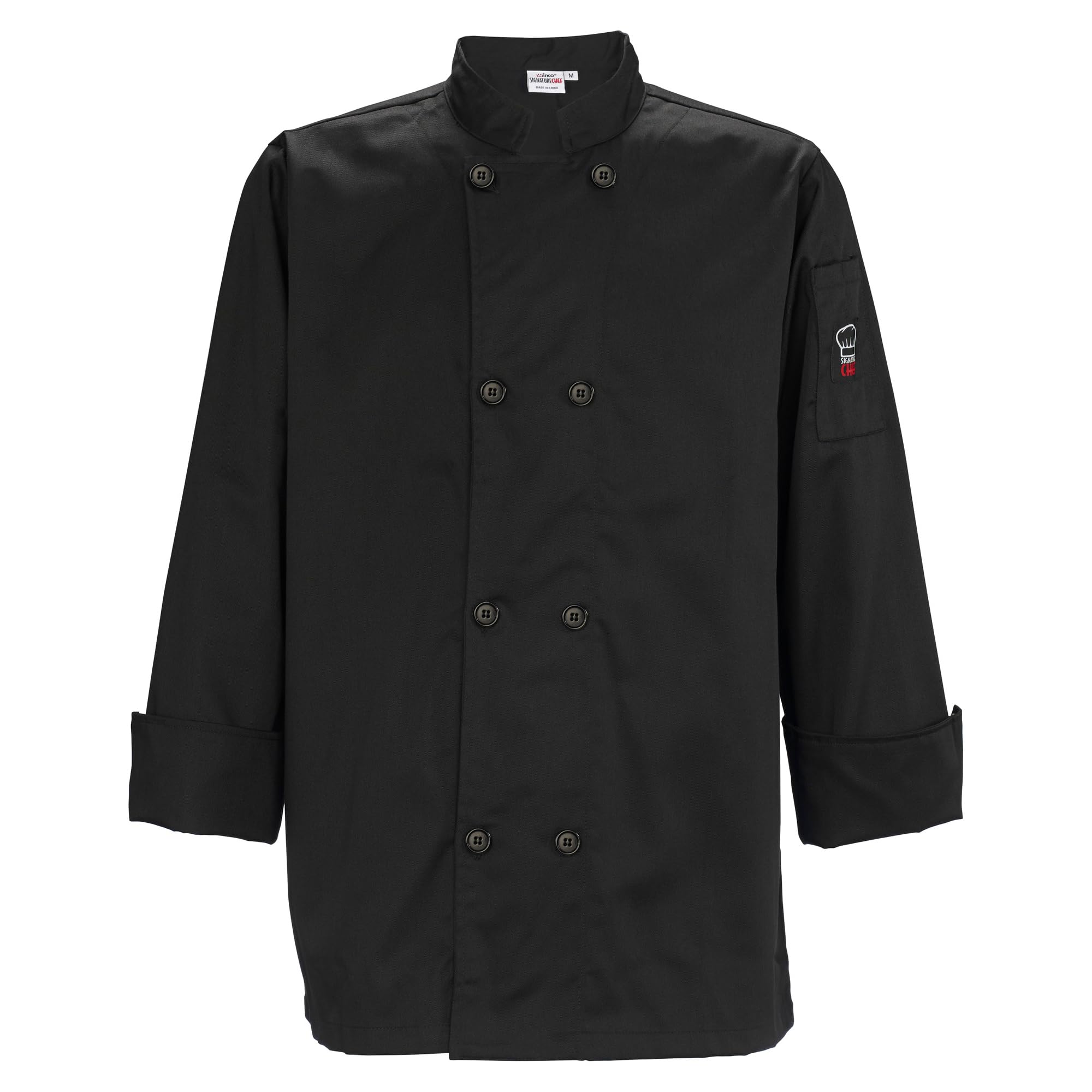 WINCO Chef Jacket Black, Extra Large