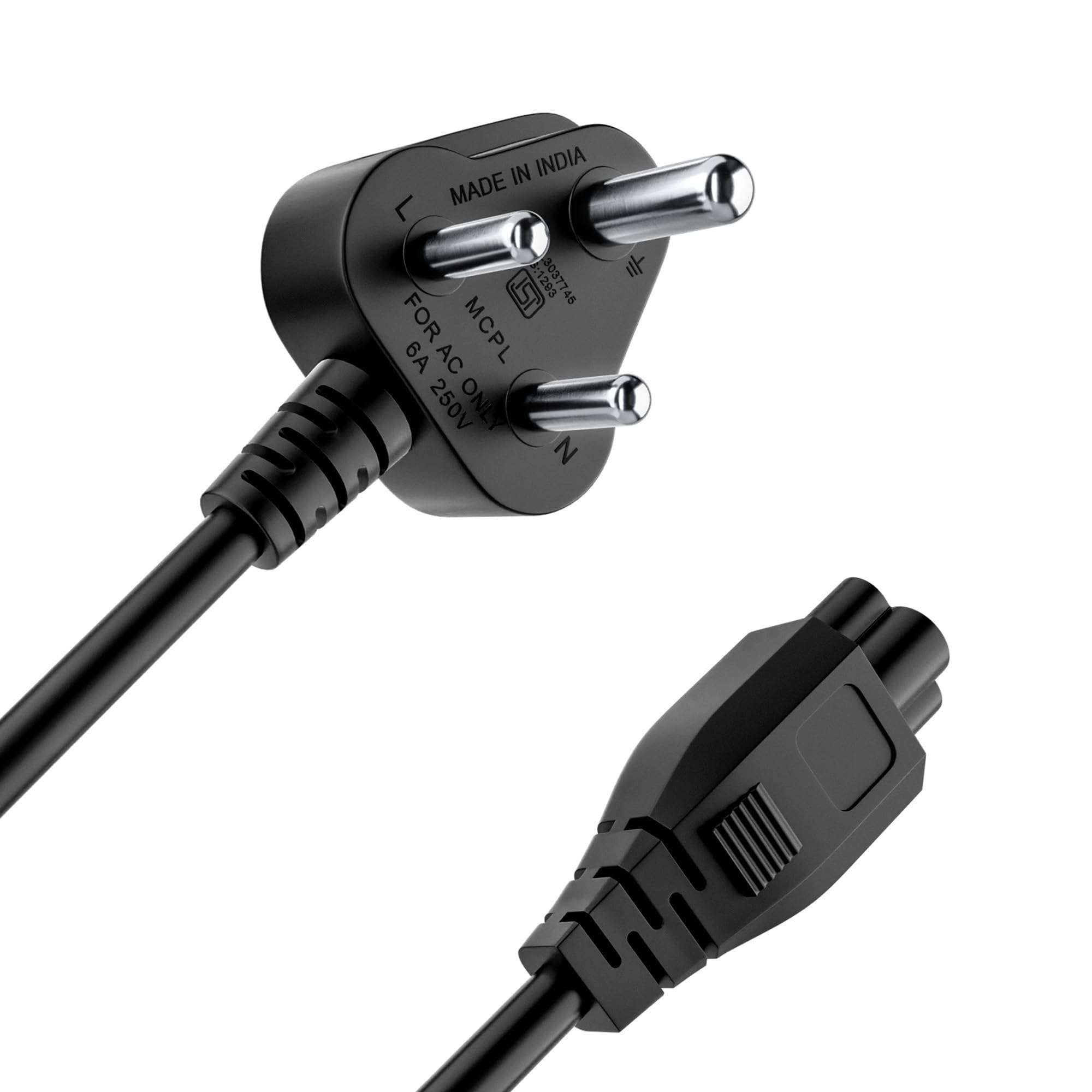 Portronics Konnect G3 350W Laptop Power Cable, 3 Pin Type Connector, 350W Max Load Capacity, 1.2M Length(Black) 5