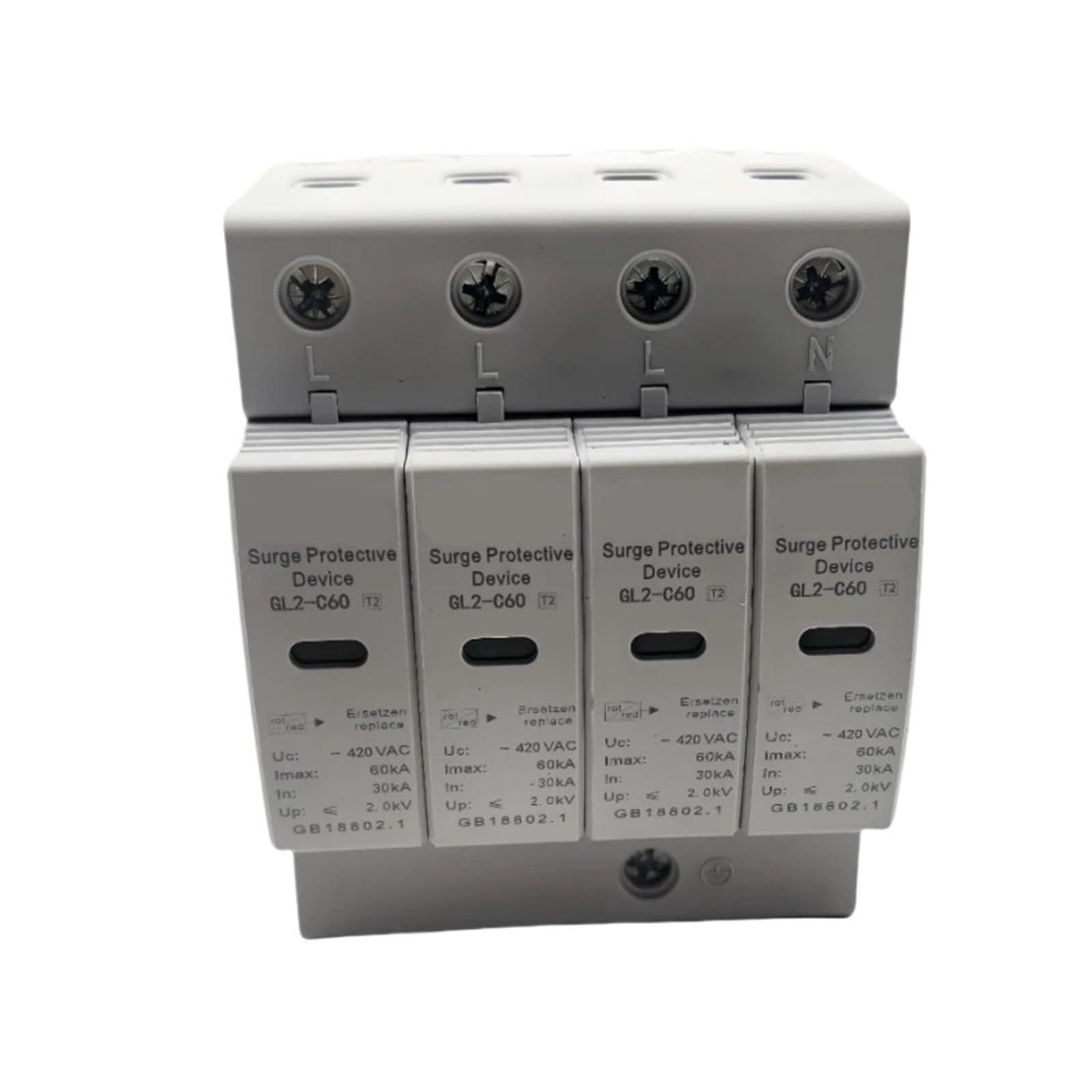 AC SPD 2P 3P 4P 20ka 40ka 60ka AC275v 385V 420v House Lightning Surge Protector Protection Low-Voltage Arrester Device(2p,10-20KA_420V)