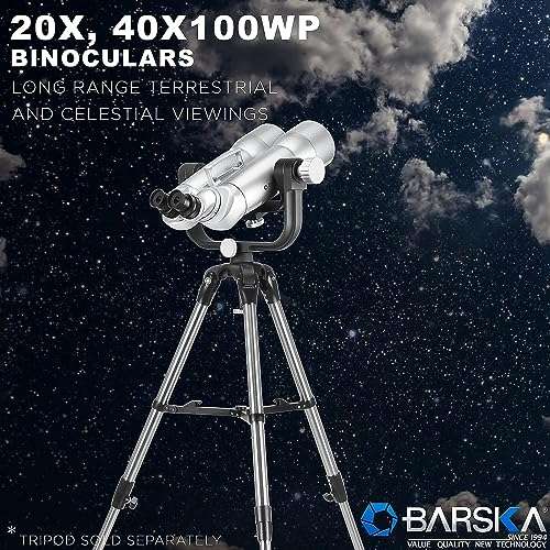 Barska Encounter 20x, 40x100 Waterproof High Power Jumbo Binoculars with Premium Hard Case for Astronomy Stargazing and Long Range Viewing 2