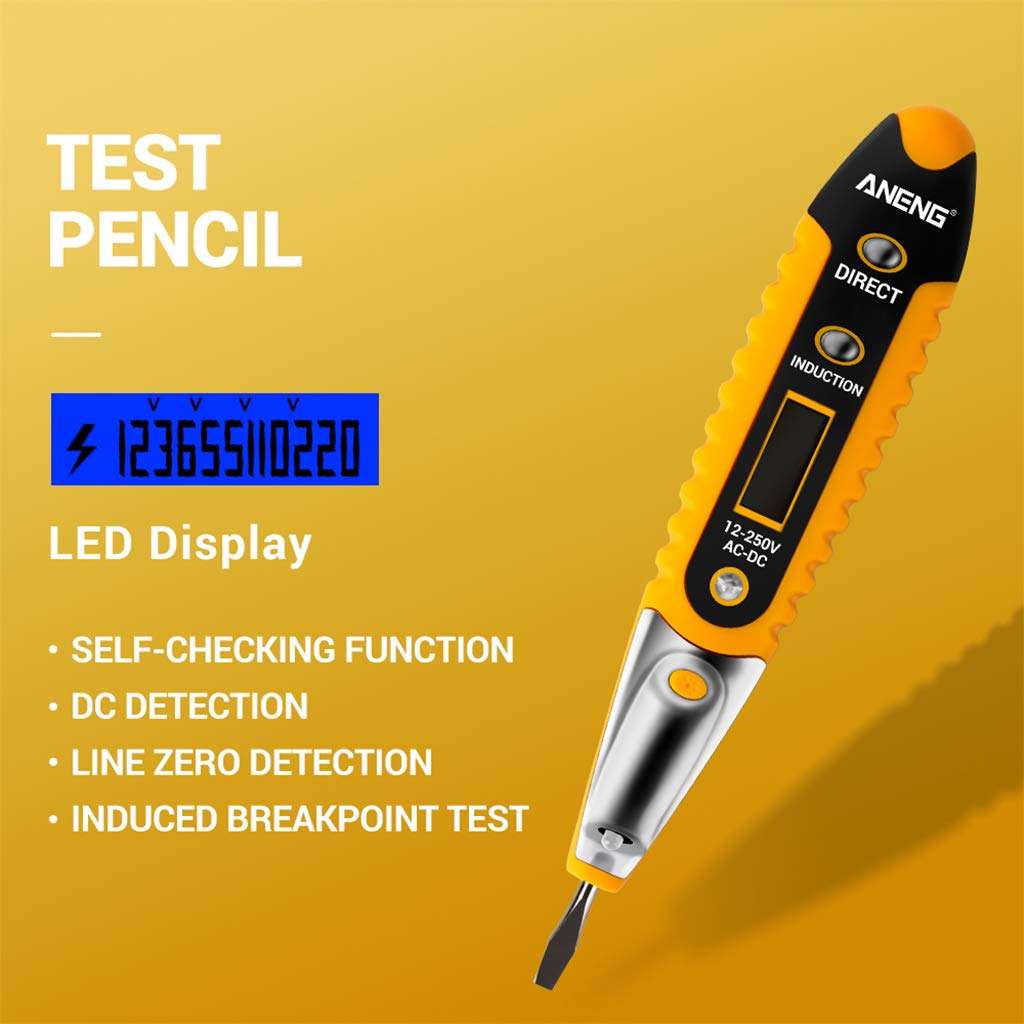 Chuiouy Contact Tester Pen 12-250V AC Voltage Detectors Tester Meter Electric Volt Current Tester 2
