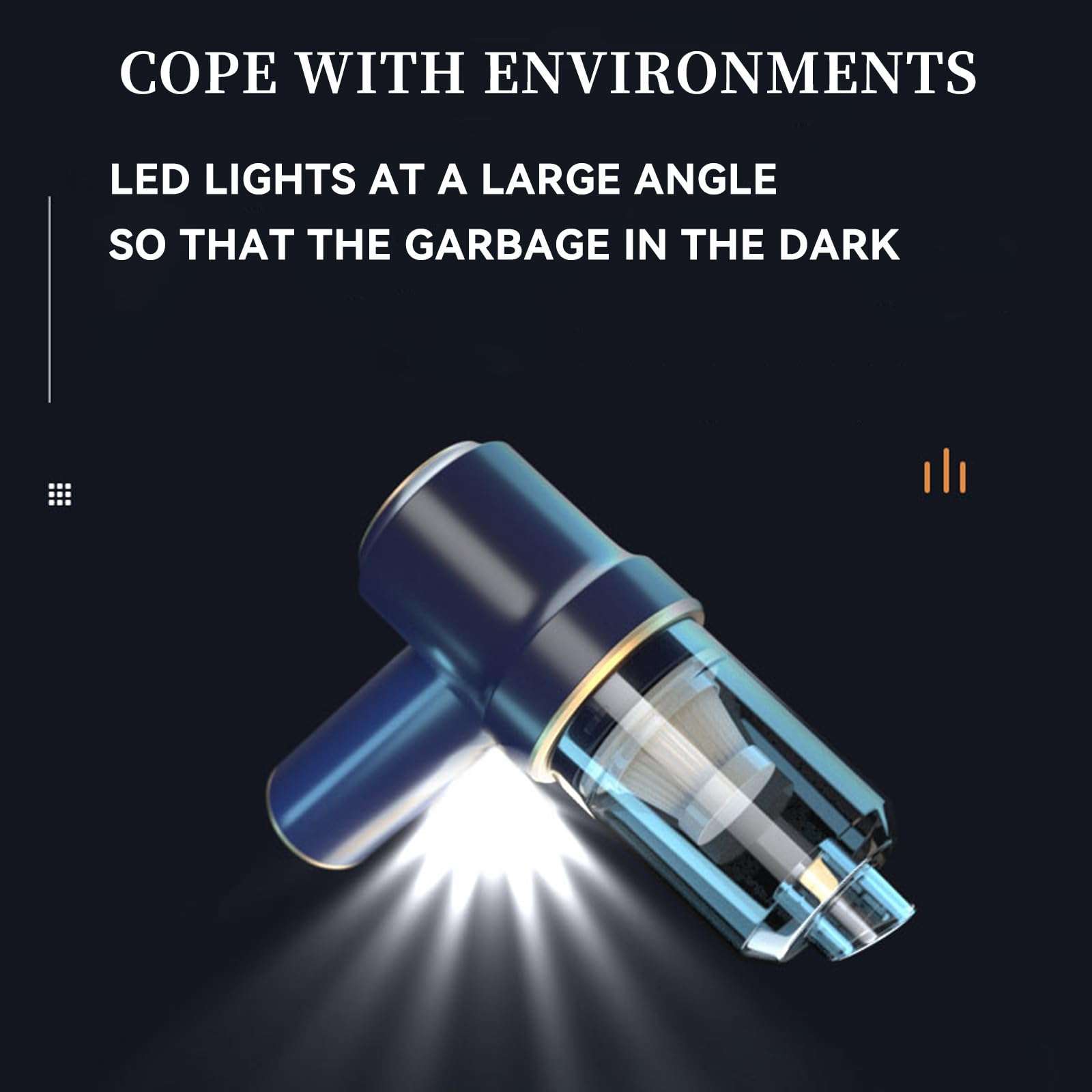 konket Mini Handheld Cordless Vacuum, Portable Compressed Air Dust Blower，Rechargeable 8000PA 120W high Power Blower and Suction Dual Purpose, for Home Cleaning/Car/Office/Computer Keyboard 4