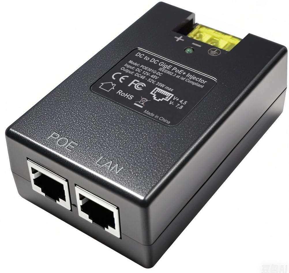 Gigabit DC PoE+ Injector | 12V 24V (12-48V) DC Input | 50V 30W DC PoE+ Out | DC-DC Convertor + 802.3 af/at Solar PoE Injector Adapter for ePMP2000/3000, Force400/425, Q61, PoE Lighting 1