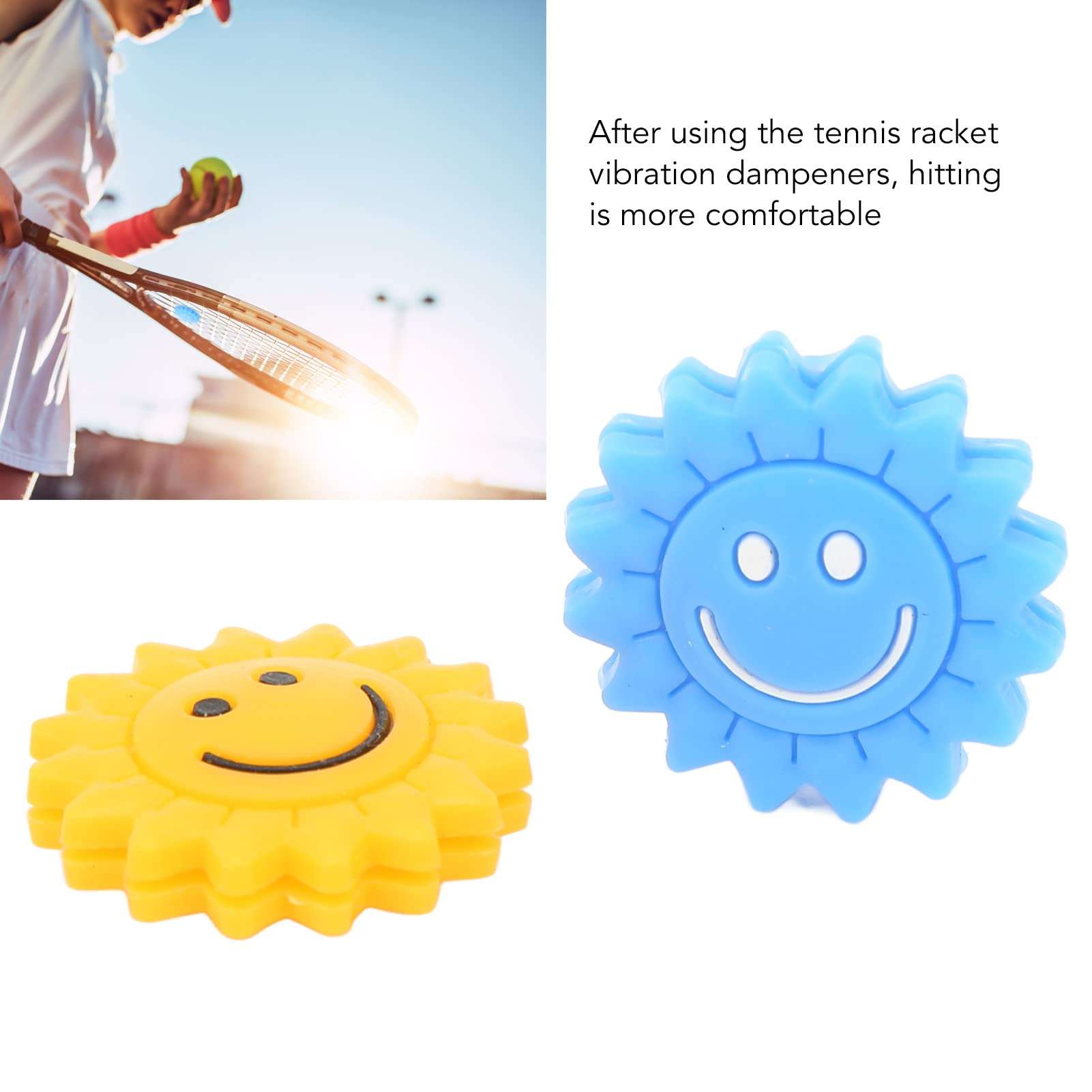 10Pcs Silicone Tennis Racket Vibration Dampeners Sunflower Tennis Racket Shock Absorber 4