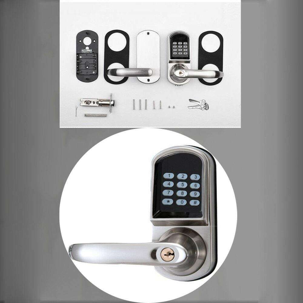 Digital Keypad Door Lock Stainless Steel Electronic Keyless Entry Door Lock Digital Combination Higher Security Door Knob (Pass Code or Card) (Right Hand) 2