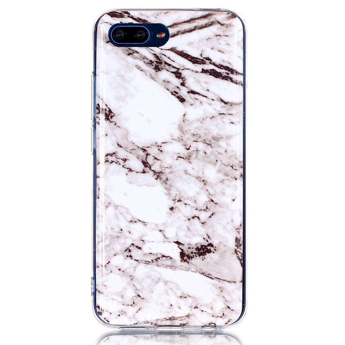 DINGXUEMEI XUEMEI CASE Silicone Cell Phone Cases & Covers Marble Pattern Soft TPU Case for Huawei Honor 10(Plum Blossom) (Color : White) 2