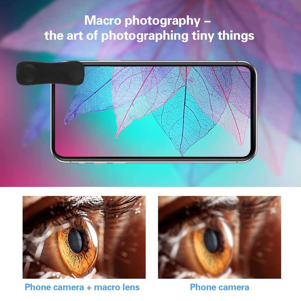 Phone Camera Lens, 6 lenses+ LED Light+ Remote Shutter+ Tripod, 18X Telephoto Zoom/Wide angle/Macro/Fisheye/CPL/Kaleidoscope camera lens kit for iPhone Xs X XR 8 7 6 Plus Samsung and Android 6