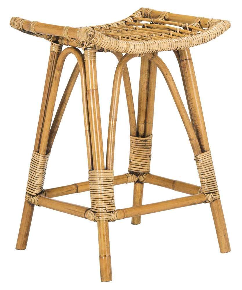 Safavieh Home Collection Leda Brown Rattan 26-inch Counter Stool 1