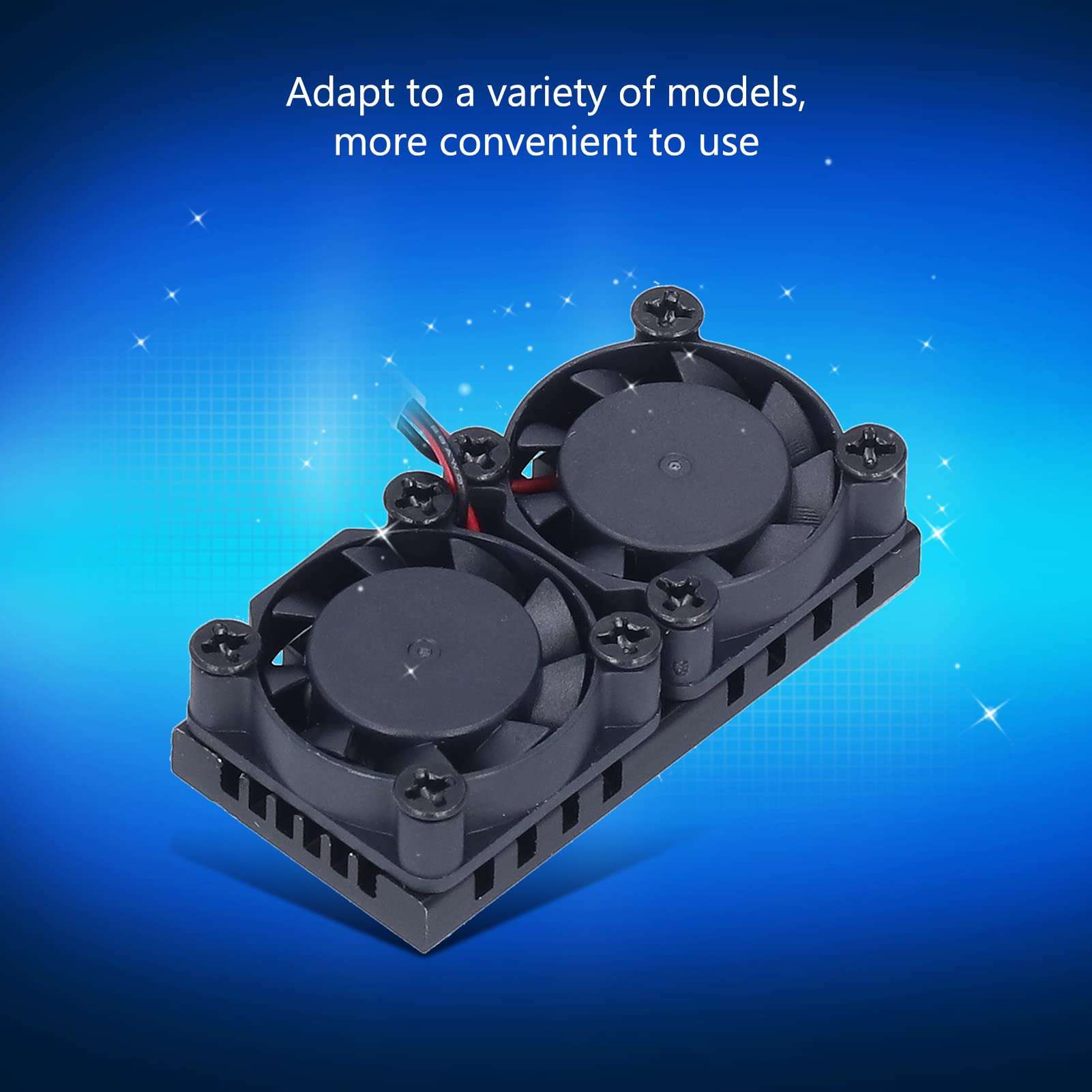 Cooling Fan, 4 Fan Cooling Fan for 4 Dual Fans ABS Case with Heat Sink Cooler Module for 3B 3B 4 4B High Speed Low Noise Miniature Fan 5