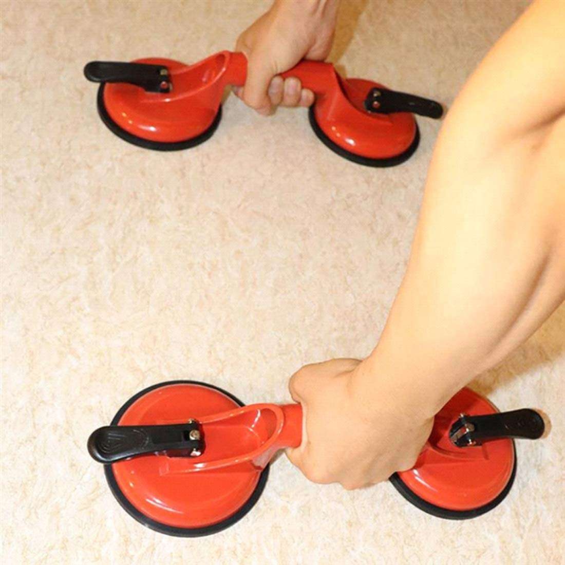 KPS Double Suction Cup Sucker Pad Dent Puller Remover Glass Carrying Handle Lifter || Aluminium Suction Lifter (Multicolor, 1- Pair) 4