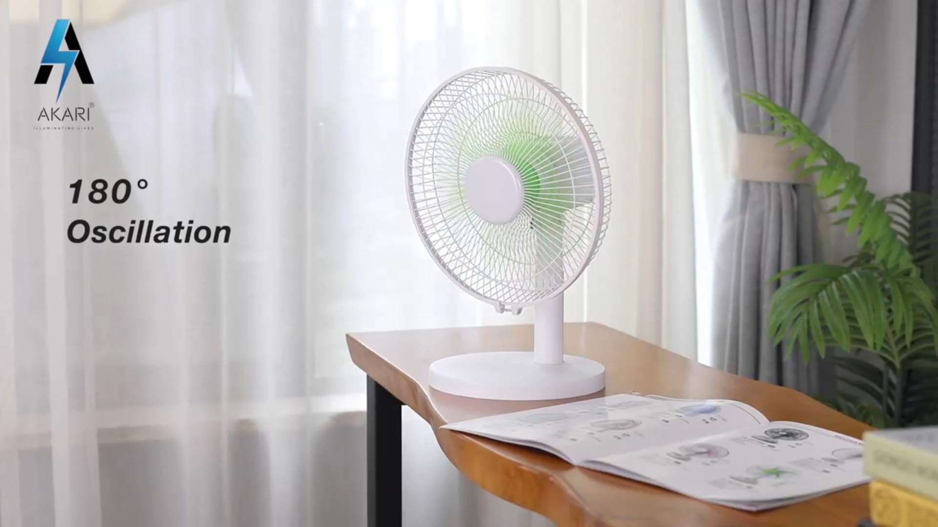 Akari Ak- 8110 Table Fan, CEILING Fan, 2 in 1 with AC/DC Multifucnctional Facility fan and Emergency LED Light, Oscilating Fan, Powerful Table fan,(Any Color will be sent) 4