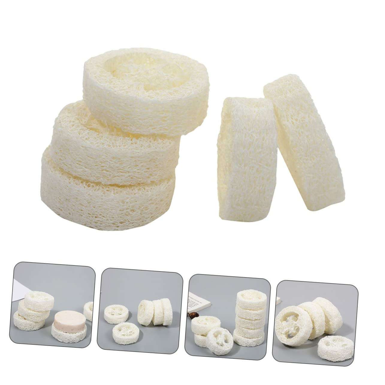 Healeved 25 pcs Bath Wipe Bath Brush countertop soap Holder exfoliating Body Sponge Storage soap Tray Household soap mat Shower Pouf charcoale soap Organizer Cleansing Body wash loofah 3