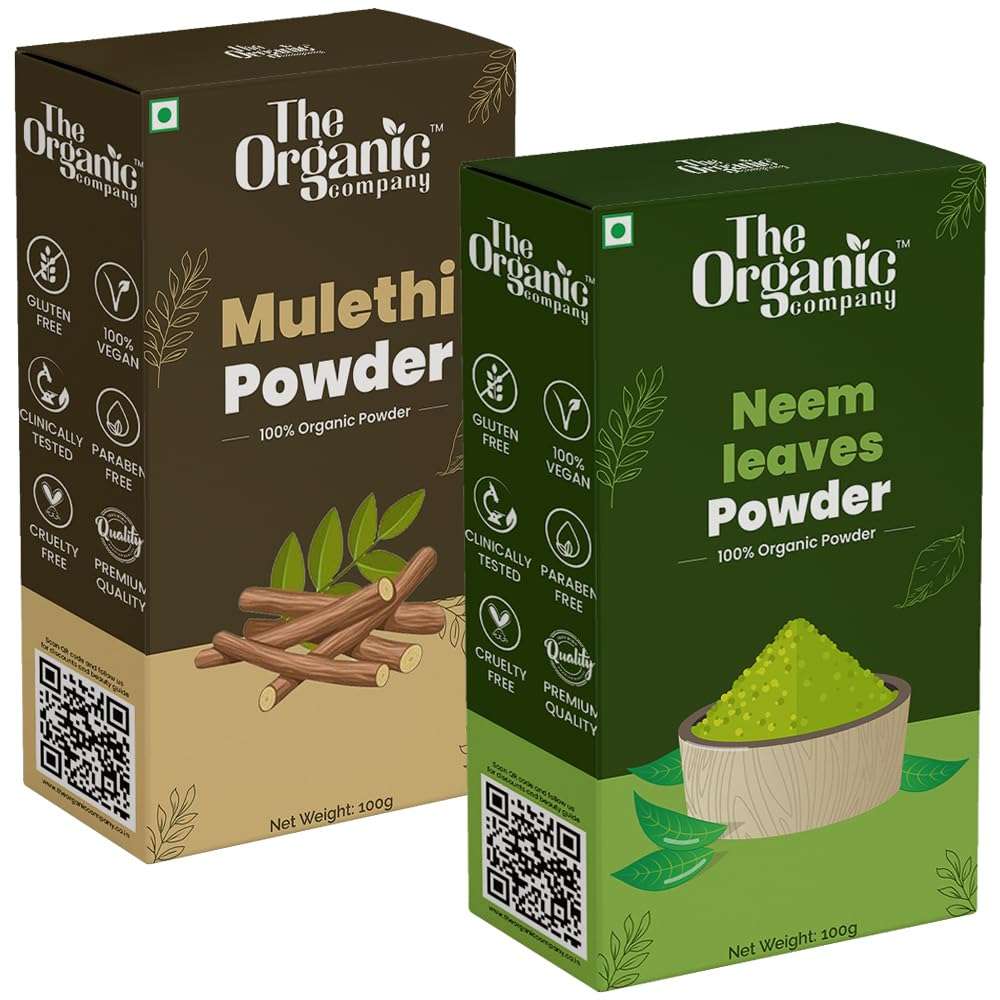 Skin And Hair Care Combo Pack Powder - Neem Leaves & Mulethi Powder Combo + Diabetes Care Powder For Neem Leaves + Mulethi Powder Combo + Hair Growth & Skin Care + Dark Circles & Spots Pimples 1