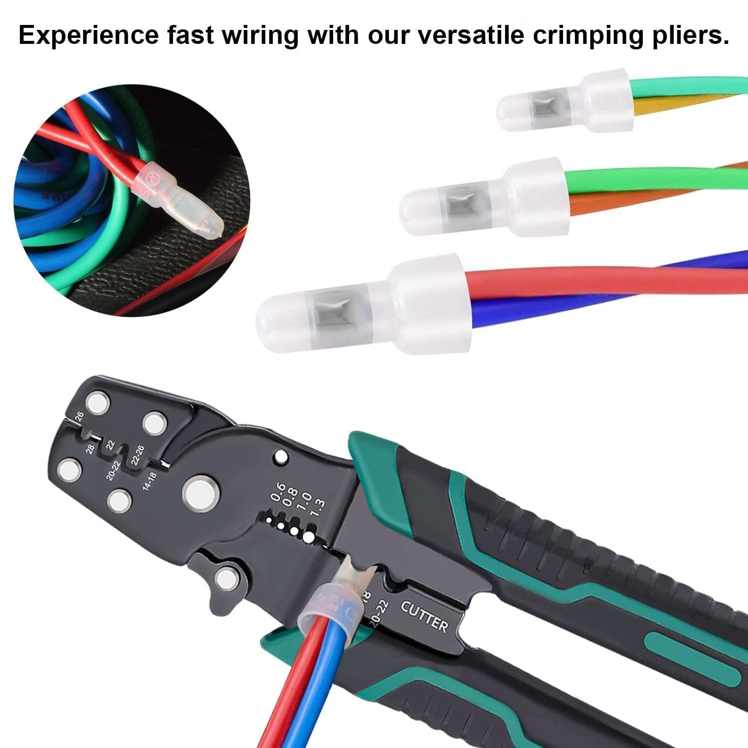 smseace 580Pcs Closed End Crimp Terminal 22-16,16-14,12-10AWG Wire End Caps Nylon Closed End Wire Connectors for Car,Audio,Electrical Equipment 2