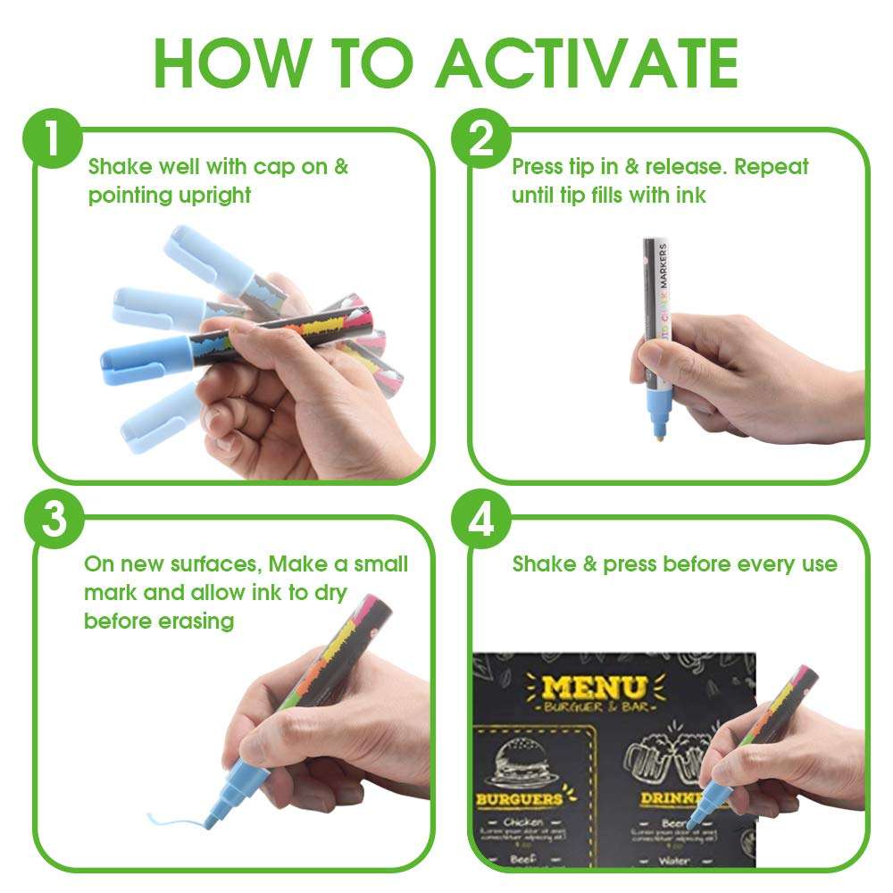 Tavolozza 30 Color Chalk Markers for Blackboards - Bold Color Dry Erase Marker Pens - Chalk Markers for Chalkboards Signs, Windows, Blackboard 4