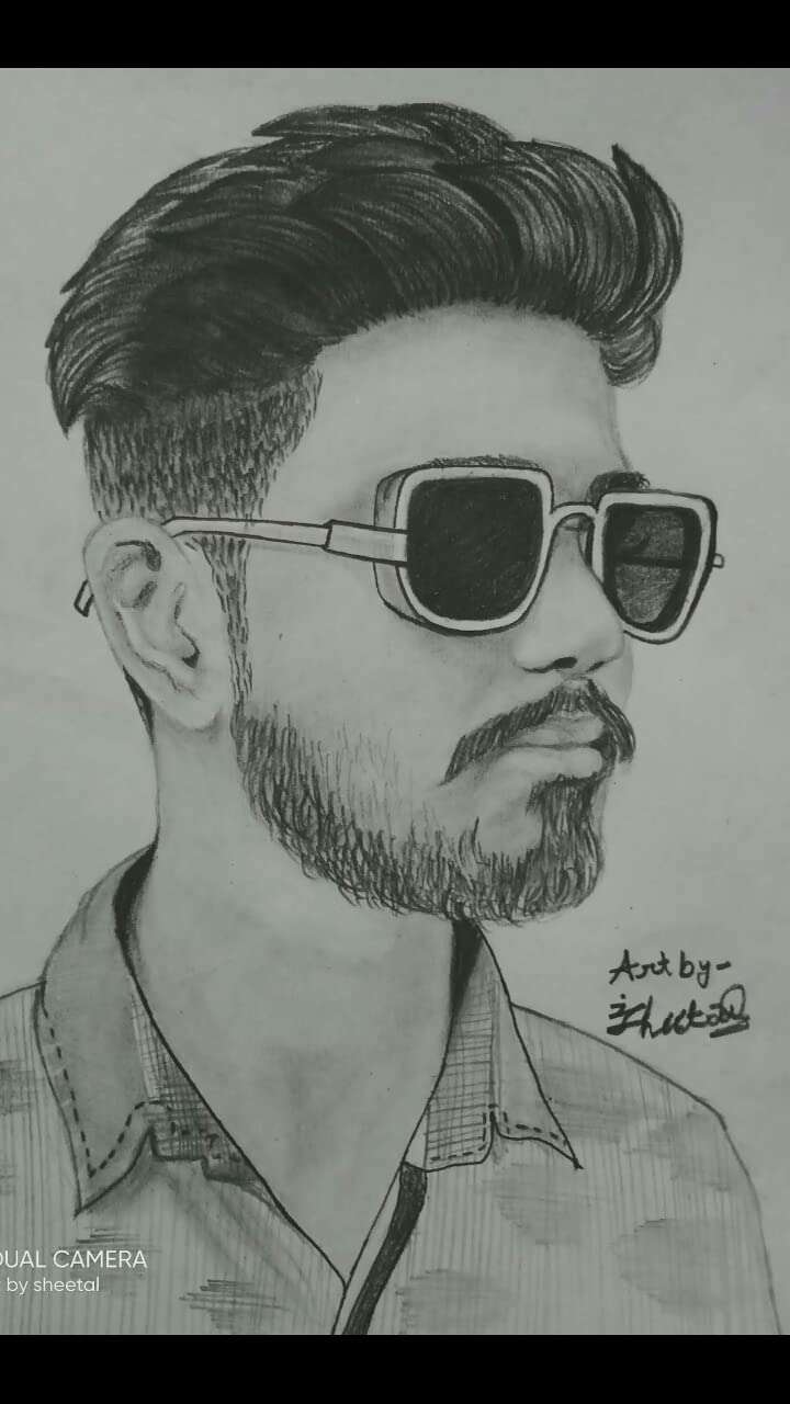 PKE Canvas Pencil Sketch Customized Gift Personalised Photo | Customized Gifts for Couple Customized Photo Handmade Pencil Sketch Pepar Size (A4) (4) 1