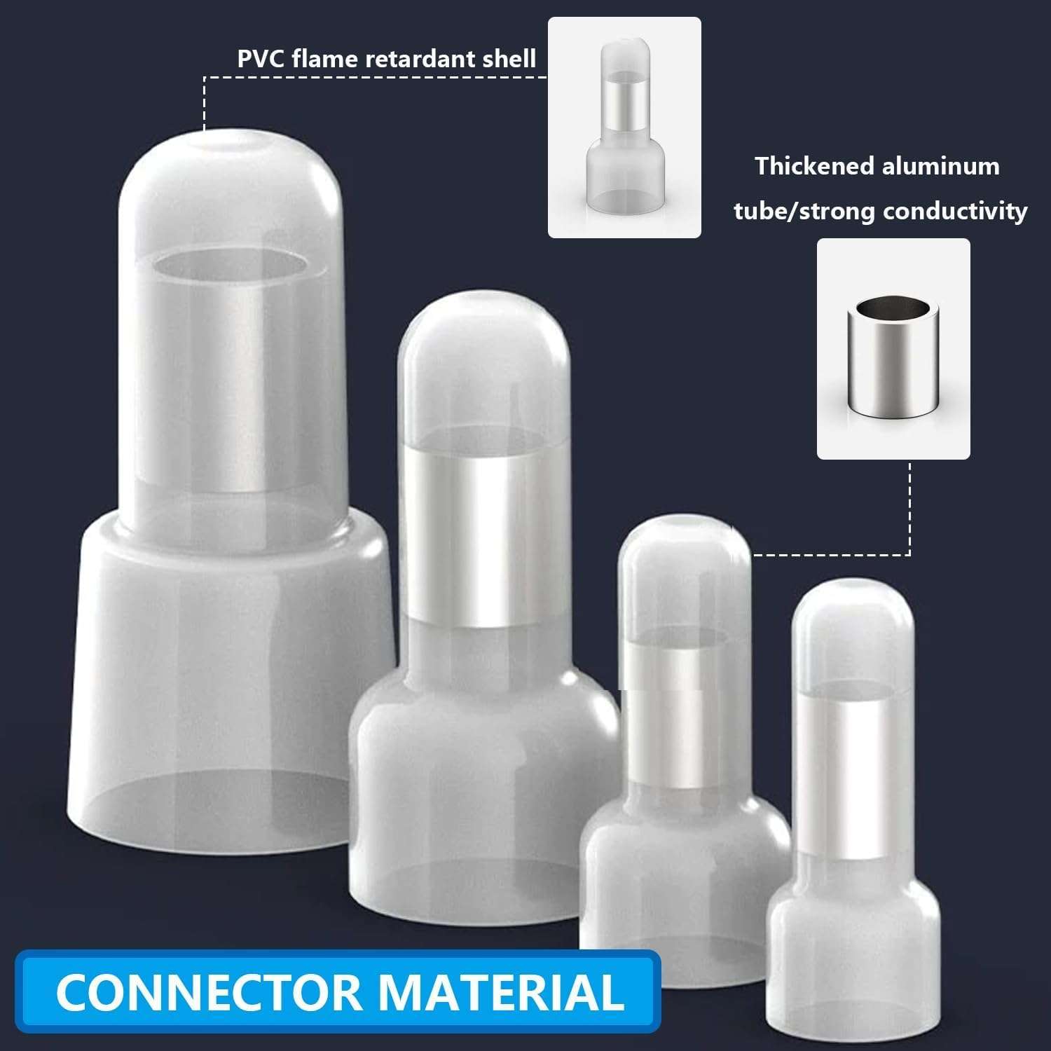 smseace 580Pcs Closed End Crimp Terminal 22-16,16-14,12-10AWG Wire End Caps Nylon Closed End Wire Connectors for Car,Audio,Electrical Equipment 4