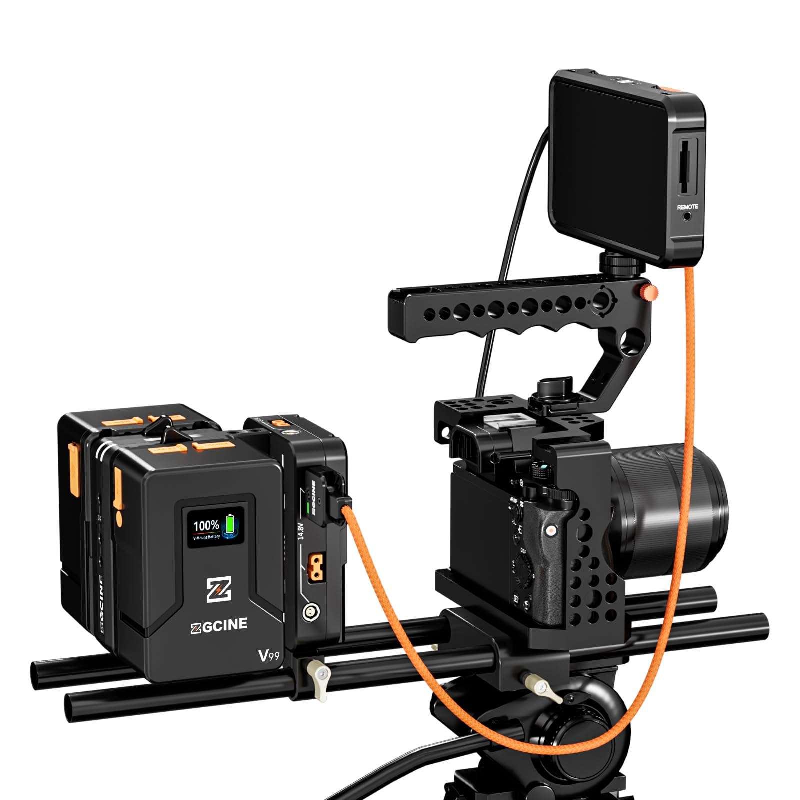 VM-HS2 Dual-Side V Mount Battery Plate,Hot-Swap V Lock Power Supply Splitter Support USB-C PD,2 BP Ports,4 D-TAP Ports,2 LEMO Ports Output for Camera/Camcorder/Gimbal/Filmmaker/Live/Studio 3