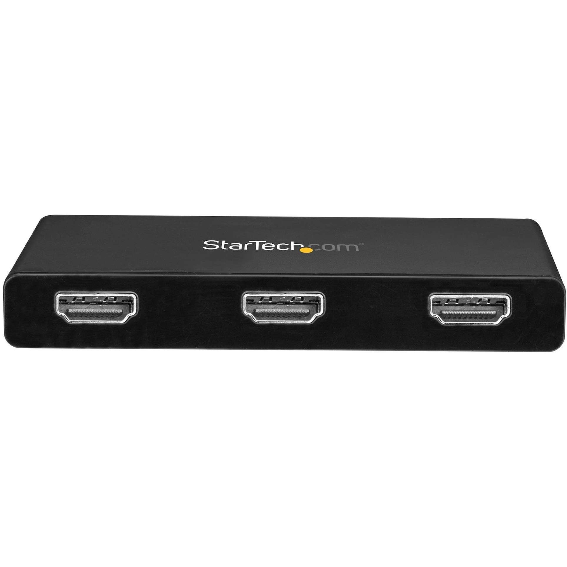 StarTech.com 3-Port USB-C Multi-Monitor Adapter, USB Type-C to 3x HDMI MST Hub, Triple 1080p 60Hz HDMI Laptop Display Extender / Splitter, Extra-Long Built-In Cable, Windows Only (MSTCDP123HD) 2