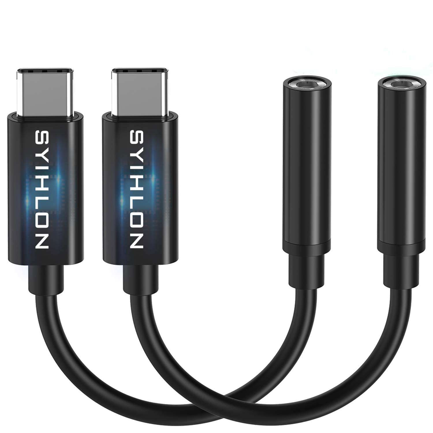 USB C Headphone Adapter, USB C to 3.5 mm Headphone Jack Adapter Compatible with Pixel 4 3 2 XL/Samsung Galaxy Note 10/S20/iPad Pro/One Plus 6T/7/7T/8/8pro and More [2 Pack] 1