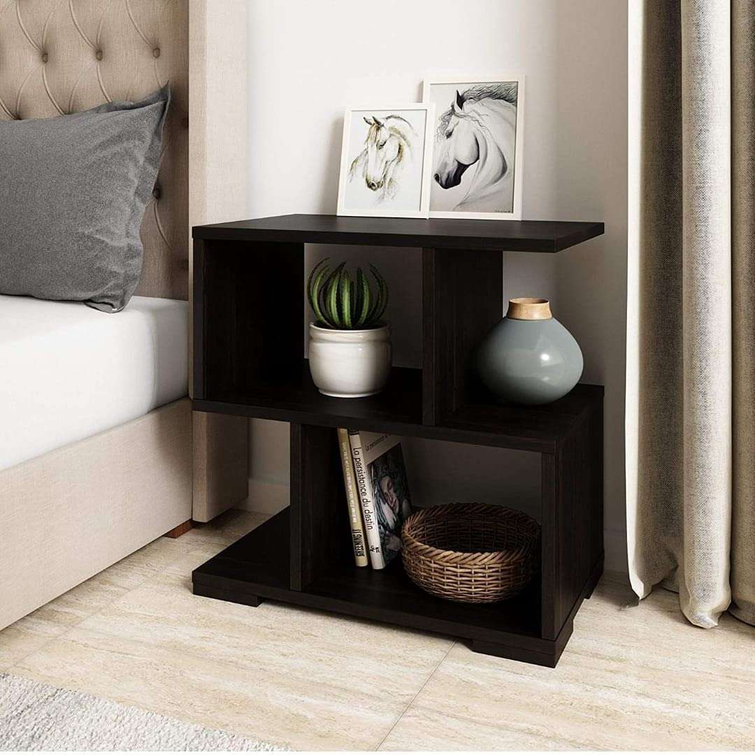 Modern Wooden Bookshelf, 3 Shelves, Brown 5