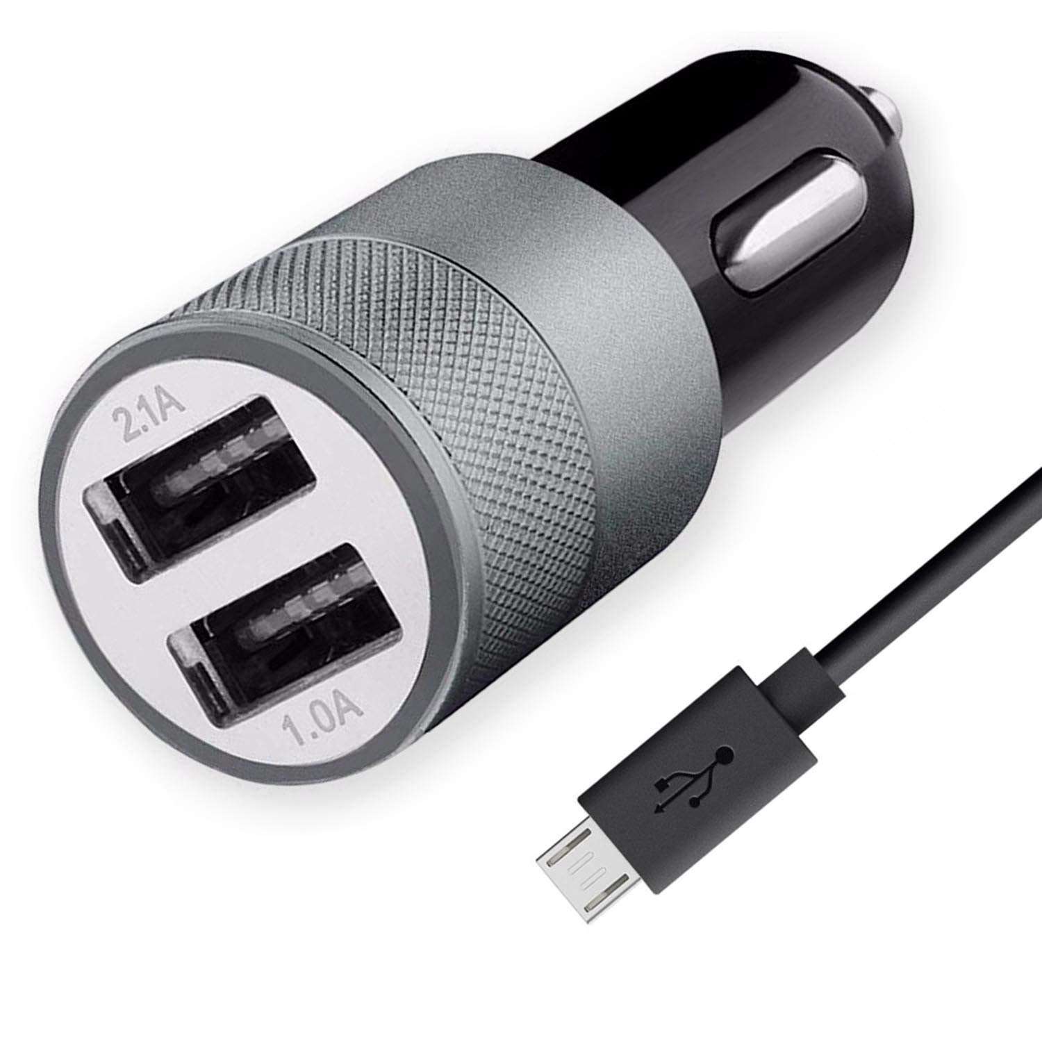 A2ZSHOP Fast Car Charger for Micromax A310 Canvas Nitro Car Charger | High Speed Rapid Fast Turbo Metal Android & Tablets Car Mobile Charger with Micro USB Cable (Random Color 3.1 Amp,ZQE3) 1