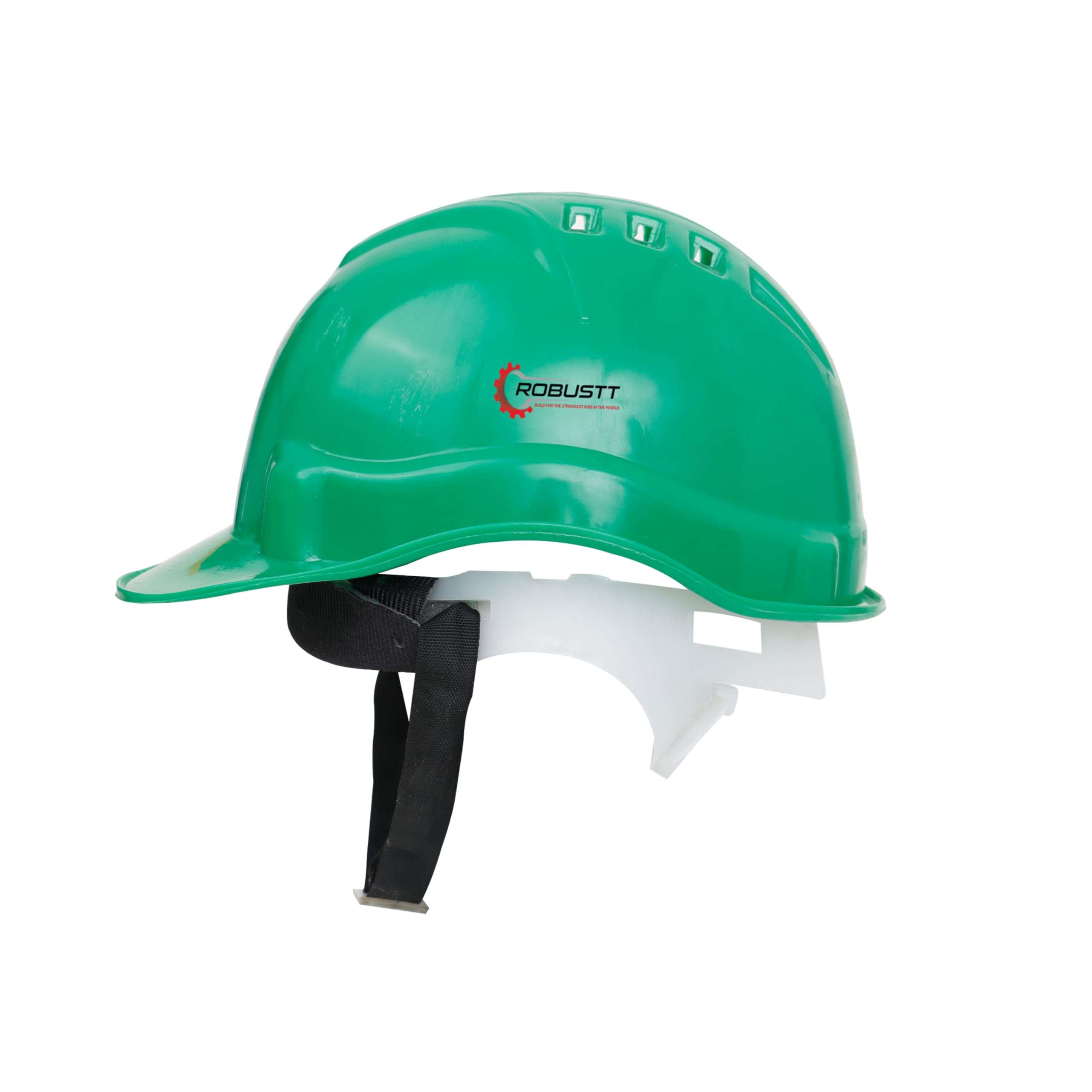 Robustt Safety Helmet - Green (Pack of 1) | Adjustable Headband | Heavy Duty Material | As Per ISI Safety Standard | Non Irritant and Soft Fabric | Lightweight and Durable