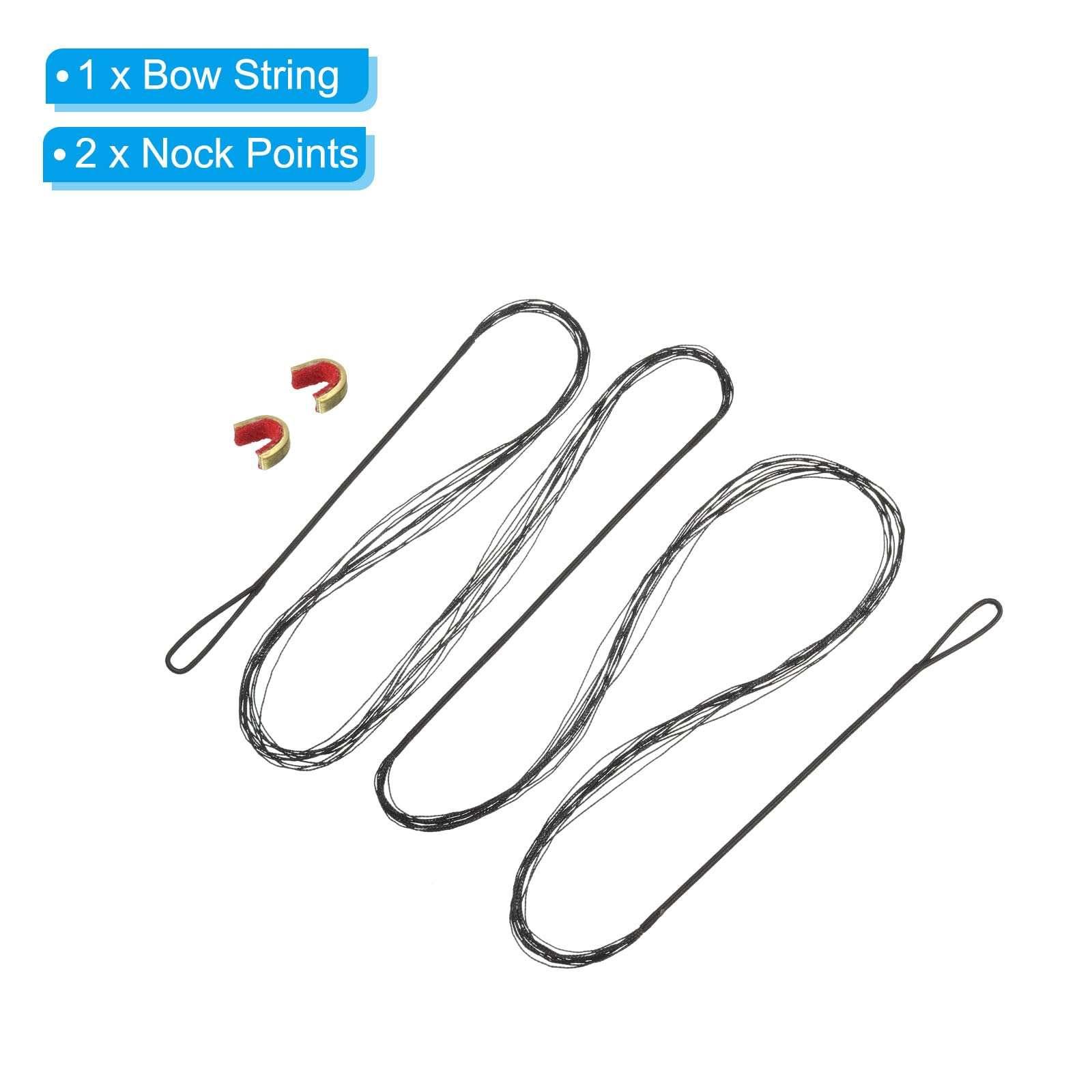 PATIKIL Bow String Replacement,12 Strands Recurve Bowstring with Nock Point for AMO 69" Traditional Recurve Bow, Black 4