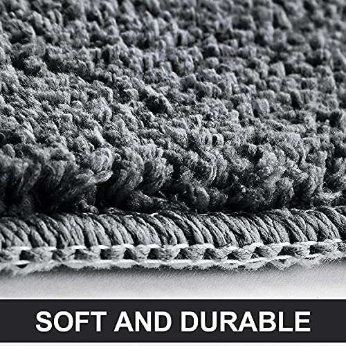 VNQ Anti-Slip Microfibre Bathmat, 40cm x 60cm - Pack of 2 (Grey) 5