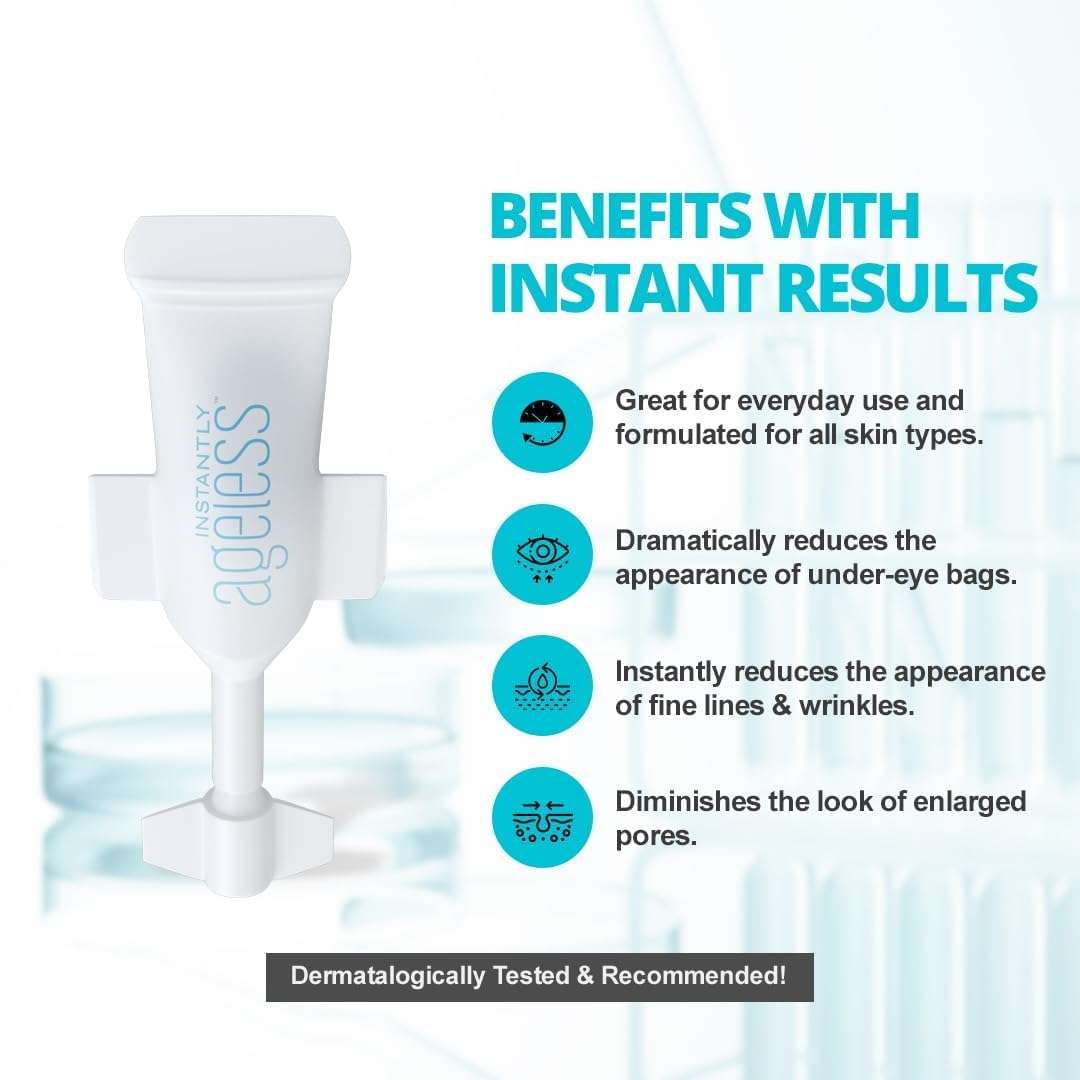 Instantly Ageless - Instant Face Lift Cream - Skin Care for Anti Aging face cream - Wrinkle Tightener - Instant Under Eye Bags Remover - Facelift in a Box of 25 Vials 5