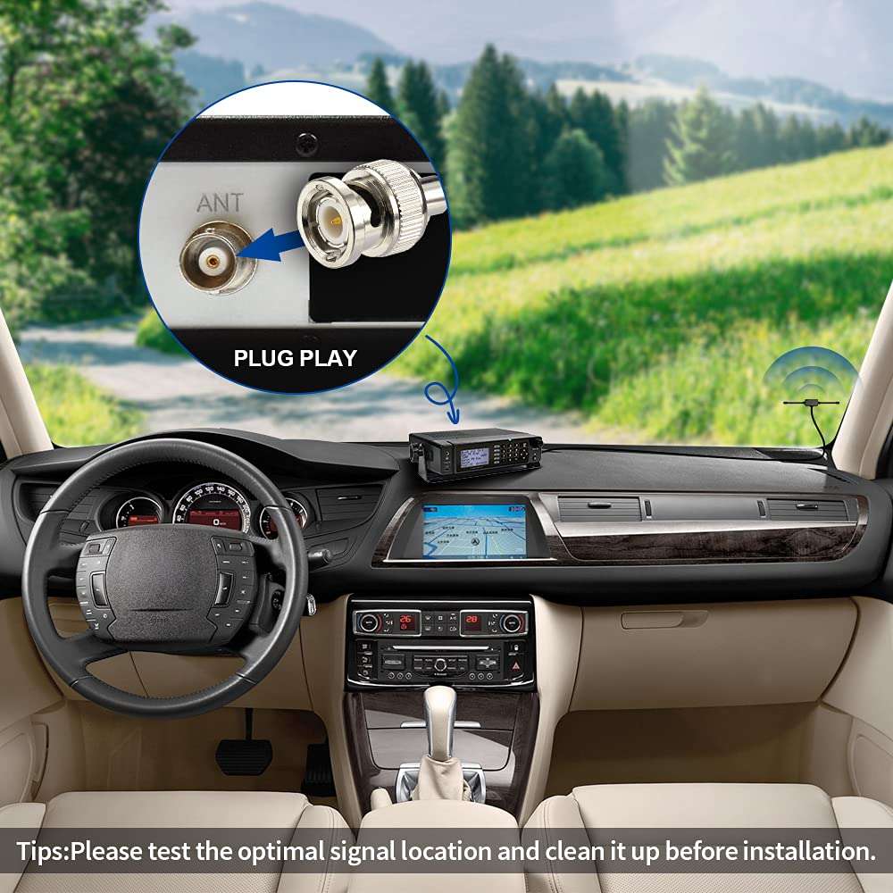 Bingfu VHF UHF Car Truck Police Scanner Adhesive Mount Antenna Vehicle Mobile Ham Amateur Radio BNC Male Dipole Antenna Compatible with Uniden Bearcat Whistler Shack Radio Scanner 5