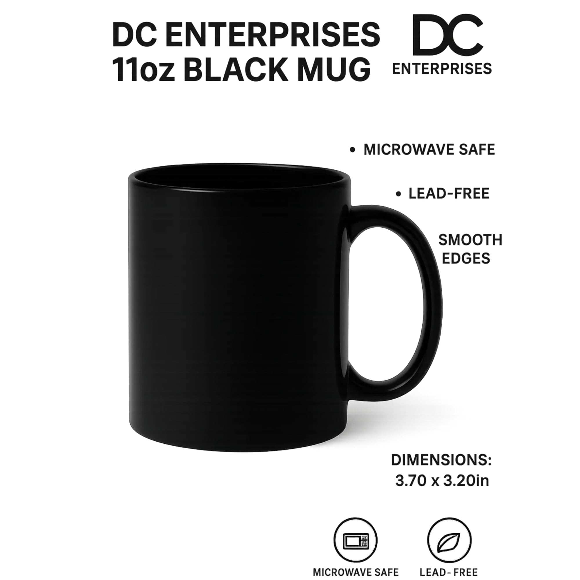 DC ENTERPRISES Virat Kohli Black Ceramic Coffee Mug | VK Signature Design Tea & Coffee Cup | Premium Glossy Finish | Cricket Fan Gift for Men & Women | Microwave & Dishwasher Safe | 350 ml 5
