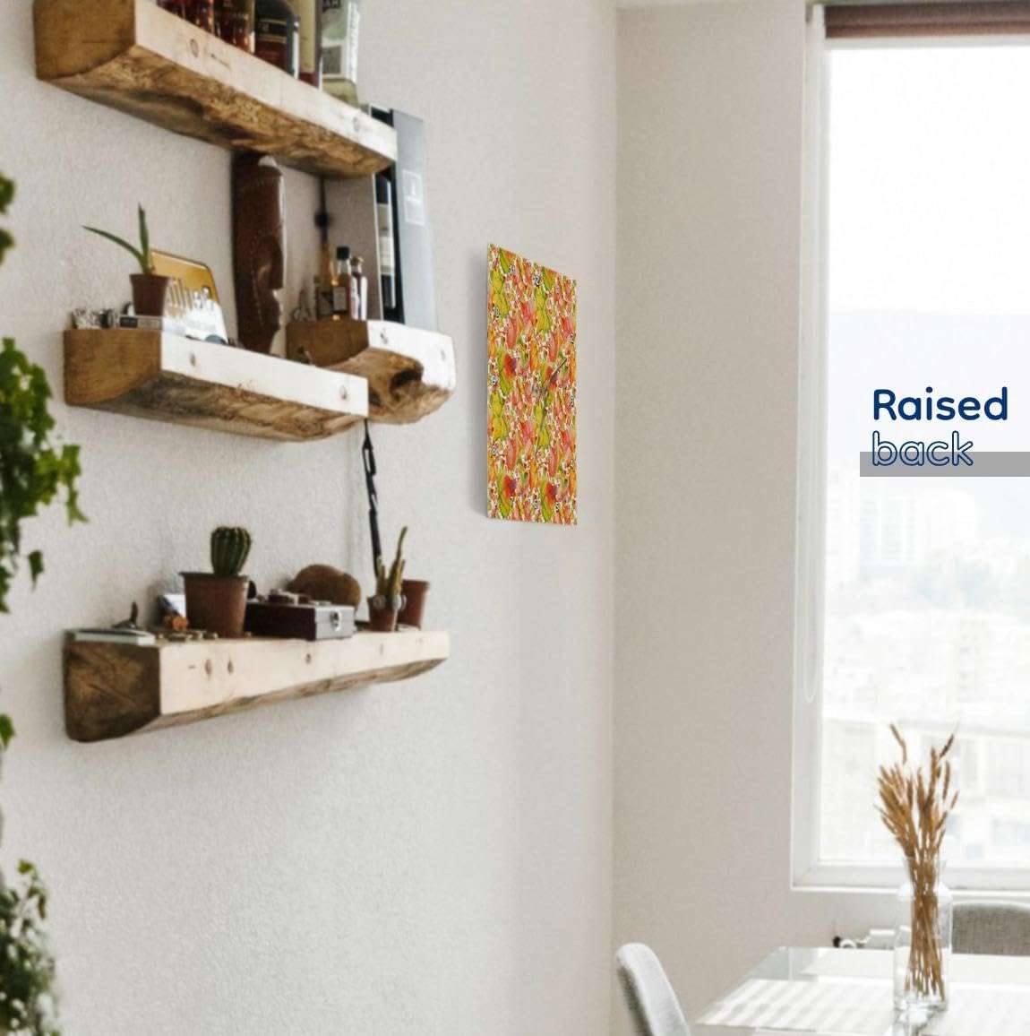 3dRose Wall Clock Silent - 13 inch - Pretty Orange, Green, Purple Fall Layered Leaf Pattern - Fall and Autumn 4