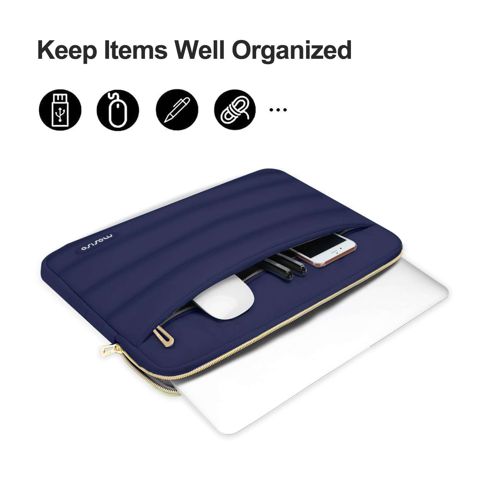 MOSISO Compatible with MacBook Air 13.6 inch Case 2022 2023 2024 Release M3 A3113 M2 A2681, Plastic Hard Shell Case&Keyboard Cover&Screen Protector&Type C Adapter&Bag with Small Case, Navy Blue 5