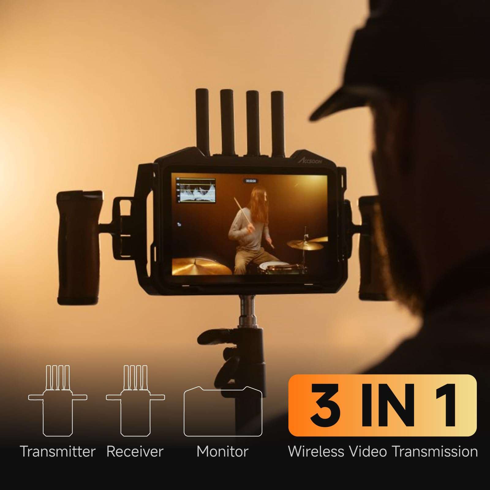 Accsoon CineView M7 Pro Monitor + CineView Master 4K Wireless Video Transmitter&Receiver Video Transmission System 3