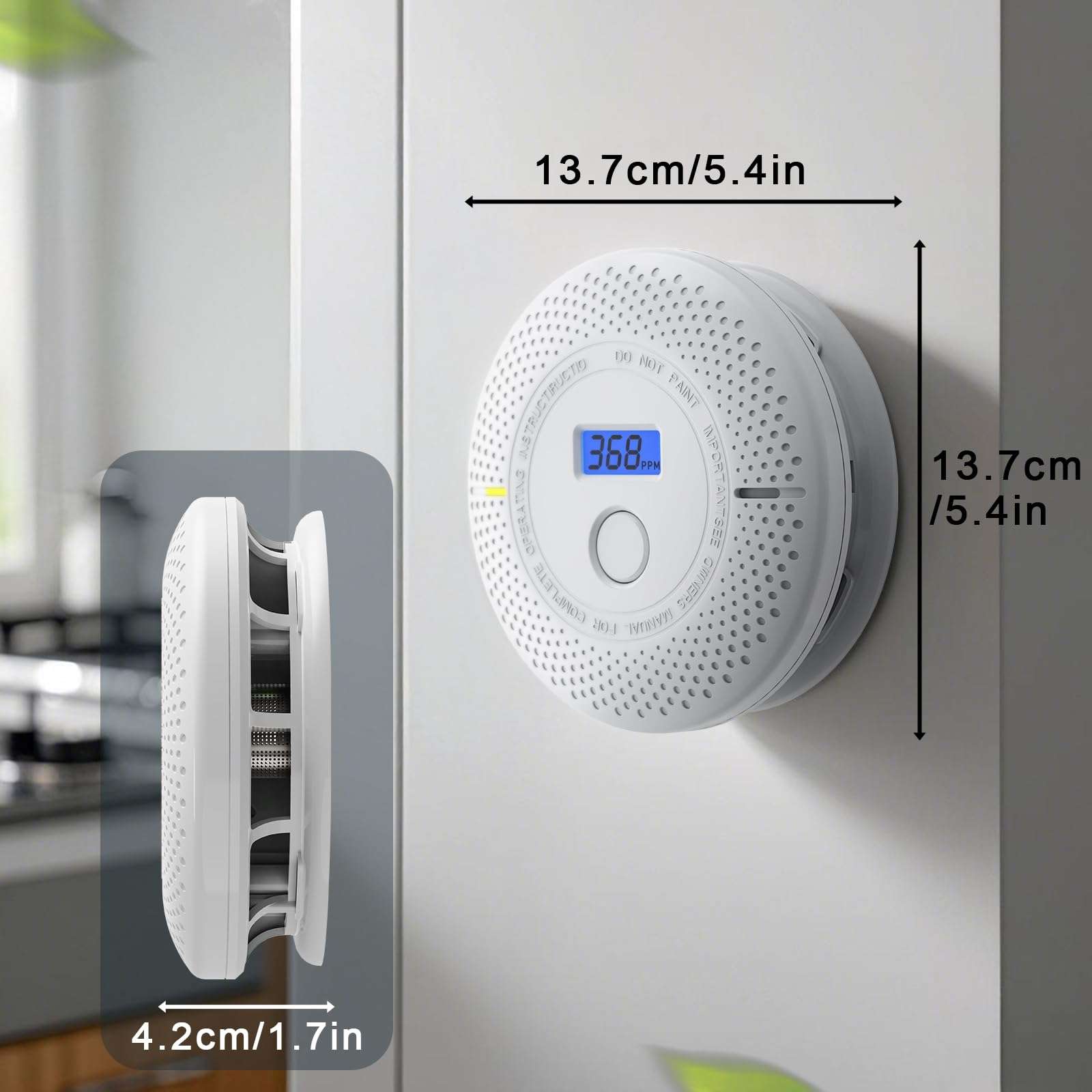 Smoke and Carbon Monoxide Detector, 2 in 1 Smoke Detector, LED Warning Light Indicators, 10 Year Battery (White), 6 Pack 6